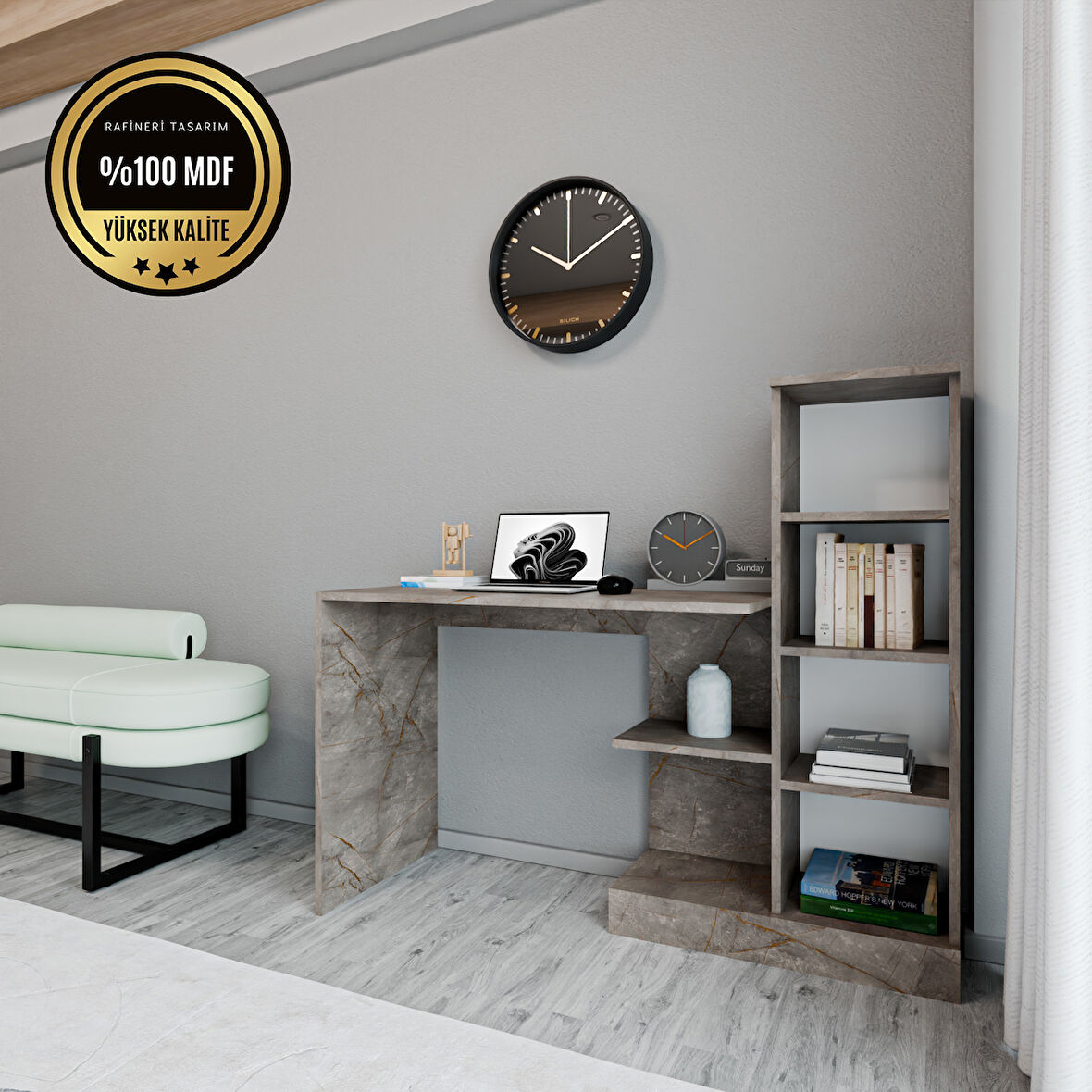 Hera MDF Kapaksız Çalışma Masası Bilgisayar Masası Ofis Ders Masası