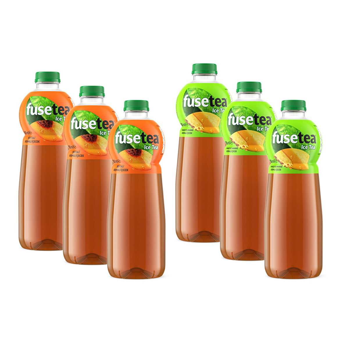 Fuse Tea Soğuk Çay 1500 ml 6 lı Karma Paket (Şeftali-Mango Ananas)