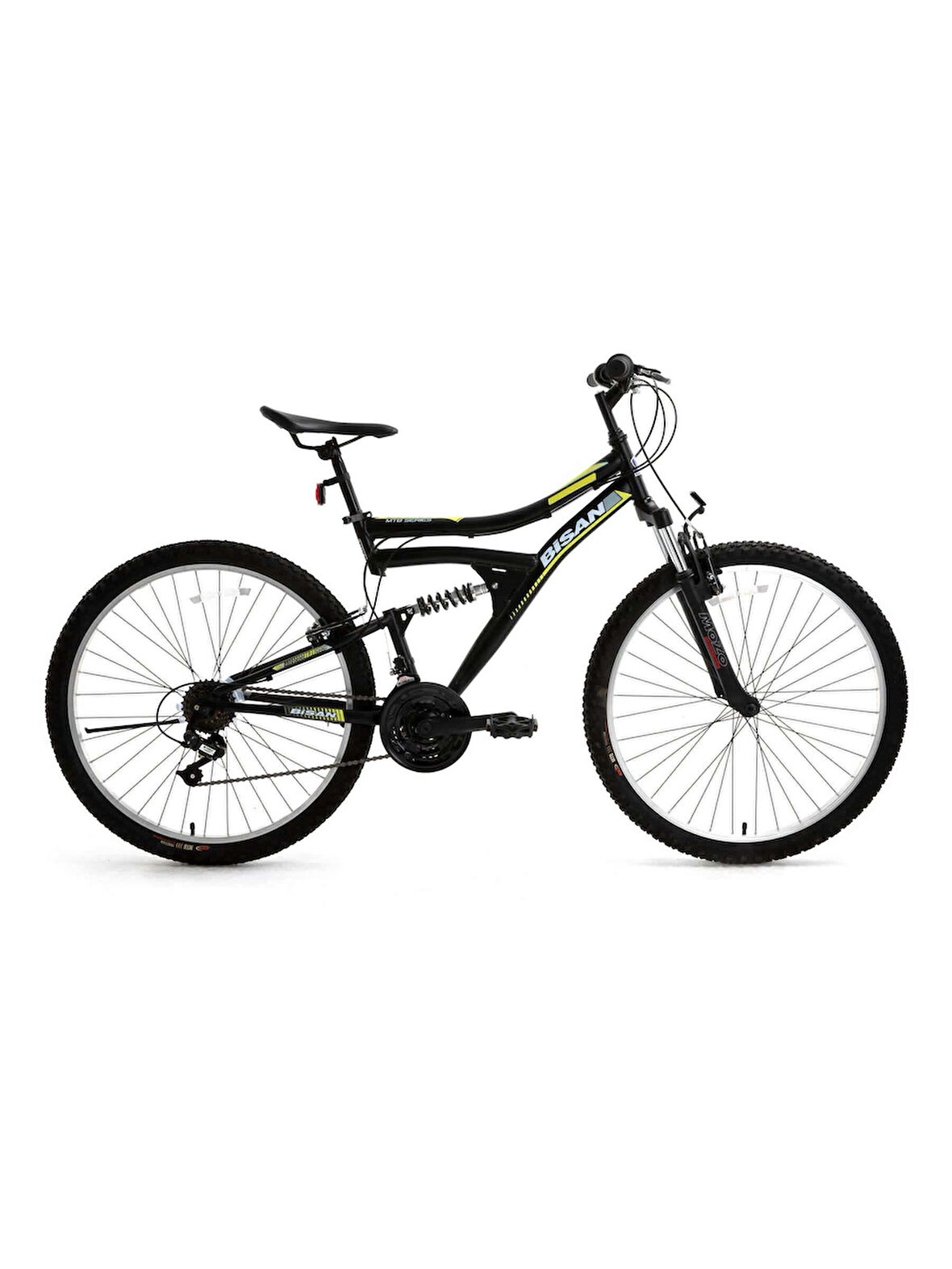 Bisan MTS4300 24 Jant 21 Vites Amortisörlü Dağ Bisikleti 40cm Siyah - Sarı