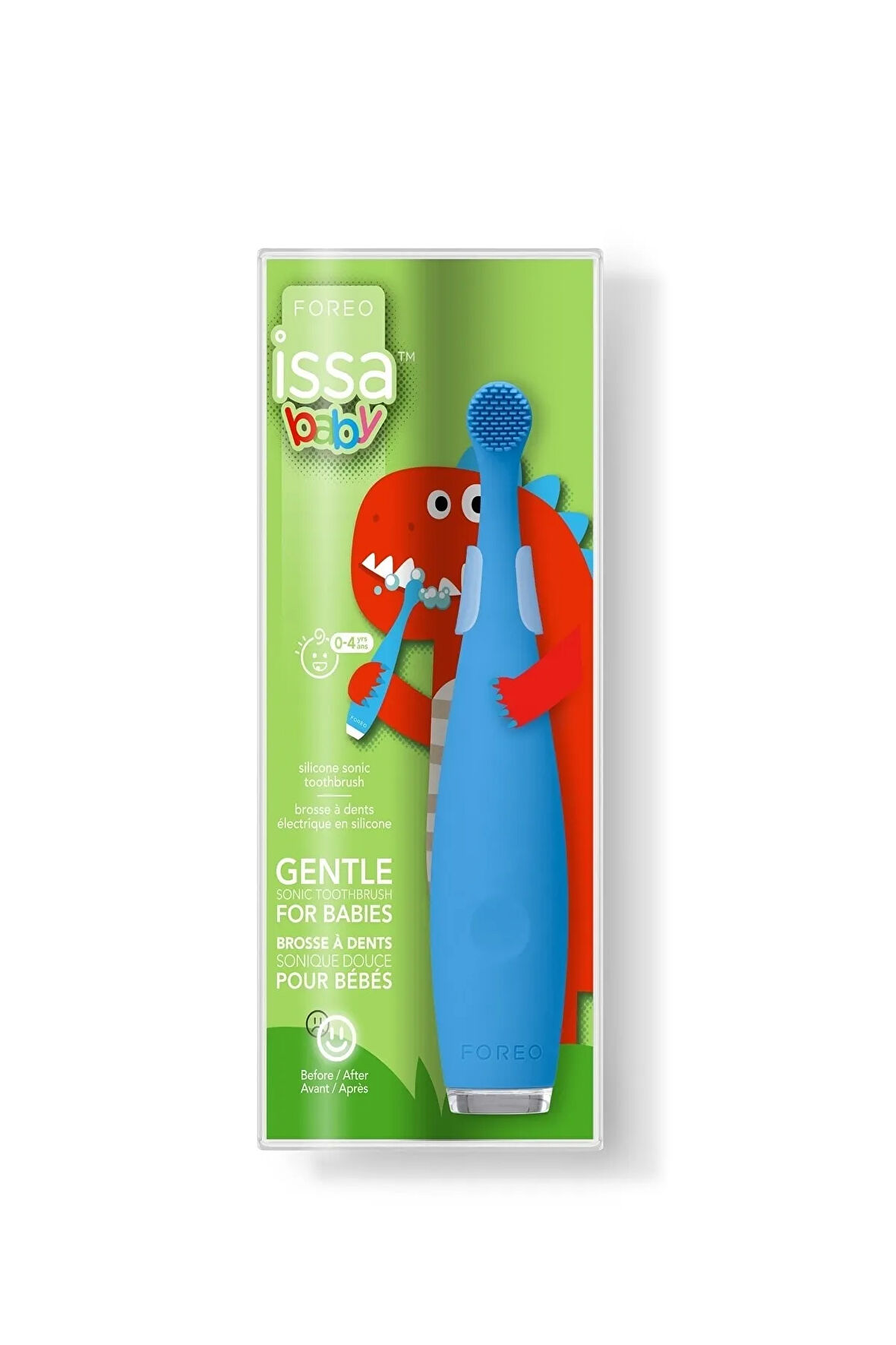 ISSA Baby Bebek Diş Fırçası (0-4 Yaş Için), Bubble Blue Dino