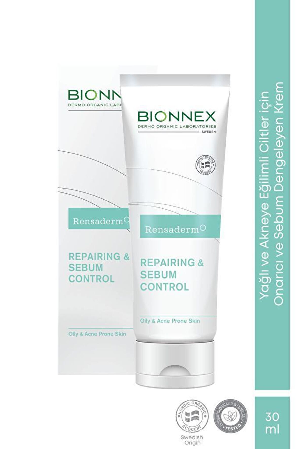 Bionnex Rensaderm Repairing & Sebum Control Tüm Cilt Tipleri İçin Su Bazlı Yağsız Dengeleyici Yüz Bakım Kremi 30 ml