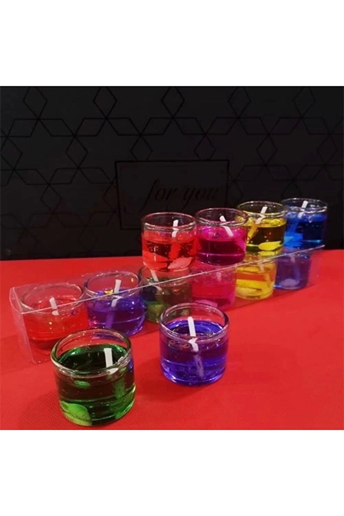 6'lı Jel Renkli Mum