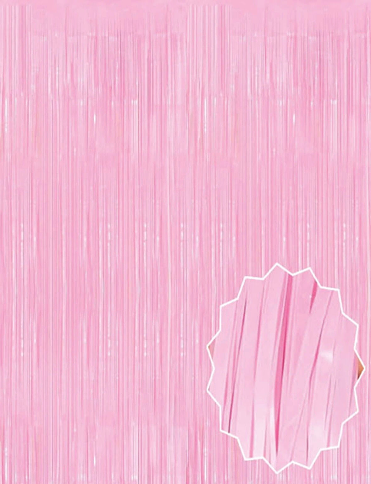 Soft Pembe Püsküllü Kapı Perdesi - Parti, Baby Shower, Cinsiyet Partisi 1x2 M