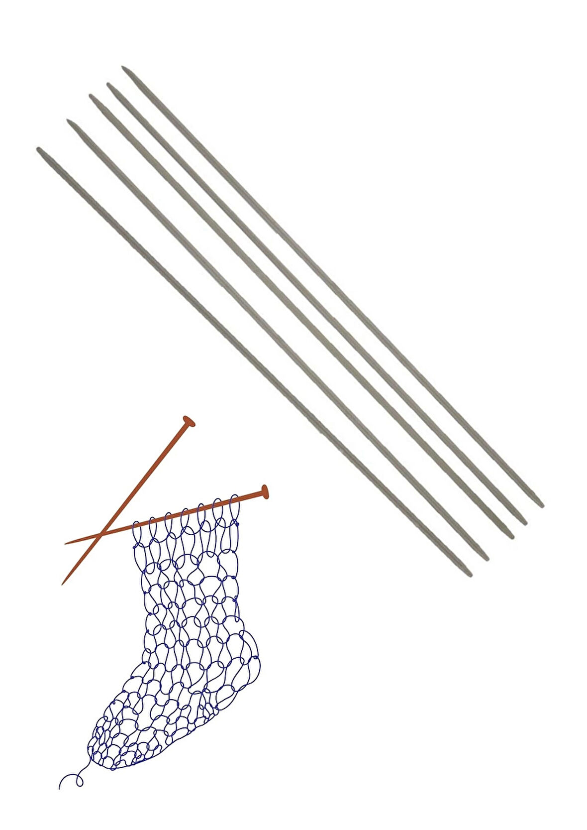 Çorap Şiş Metalize 20 cm 2,5 Numara