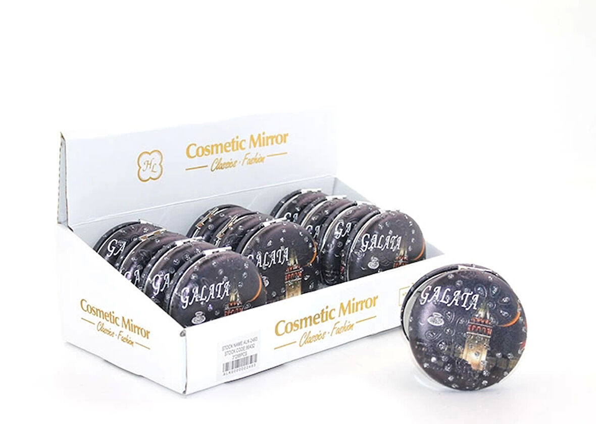 Taşlı İstanbul Tasarımı El Aynası Kalın Model 6