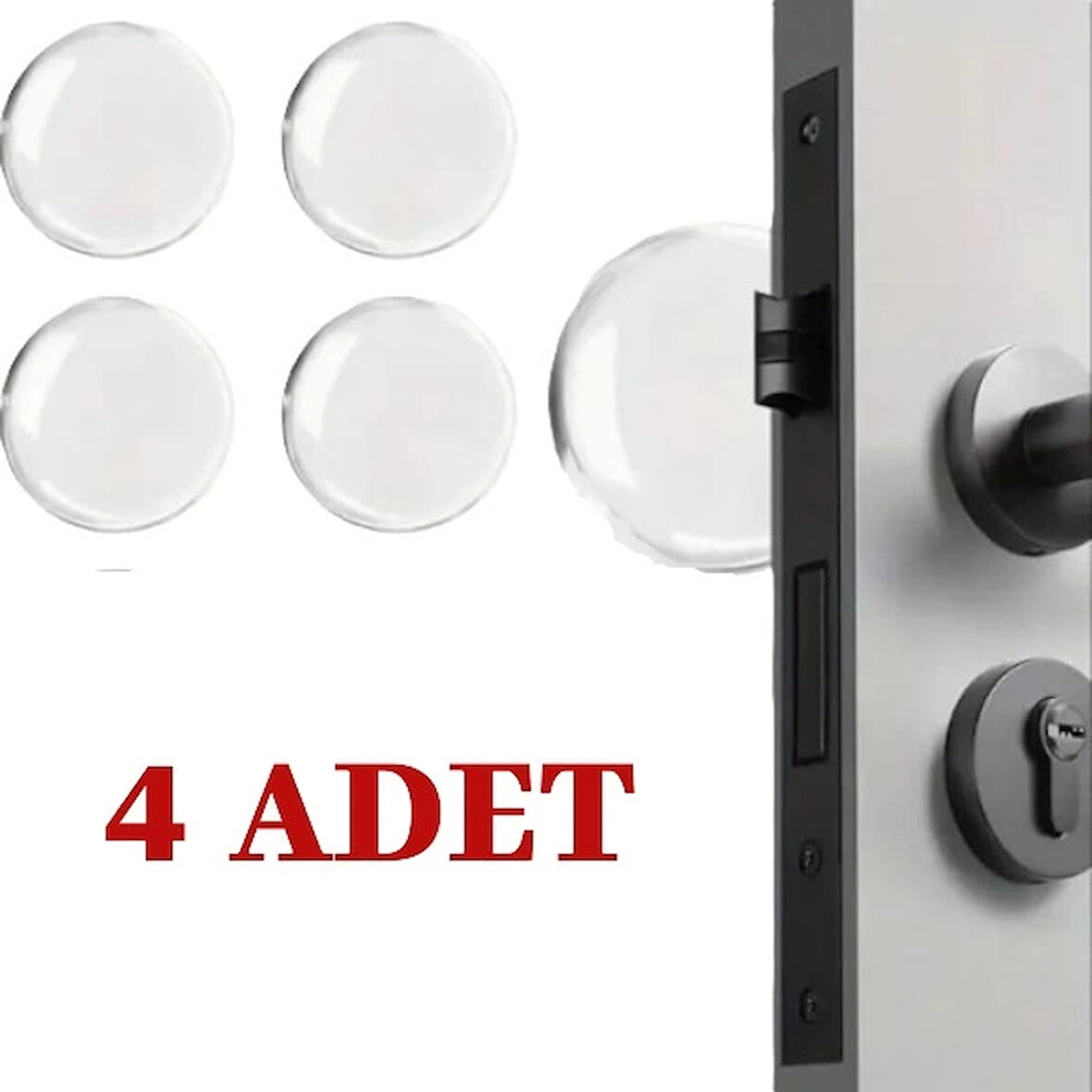 Şeffaf Silikon Mobilya ve Kapı Durdurucu Darbe Pedi 4'lü Set