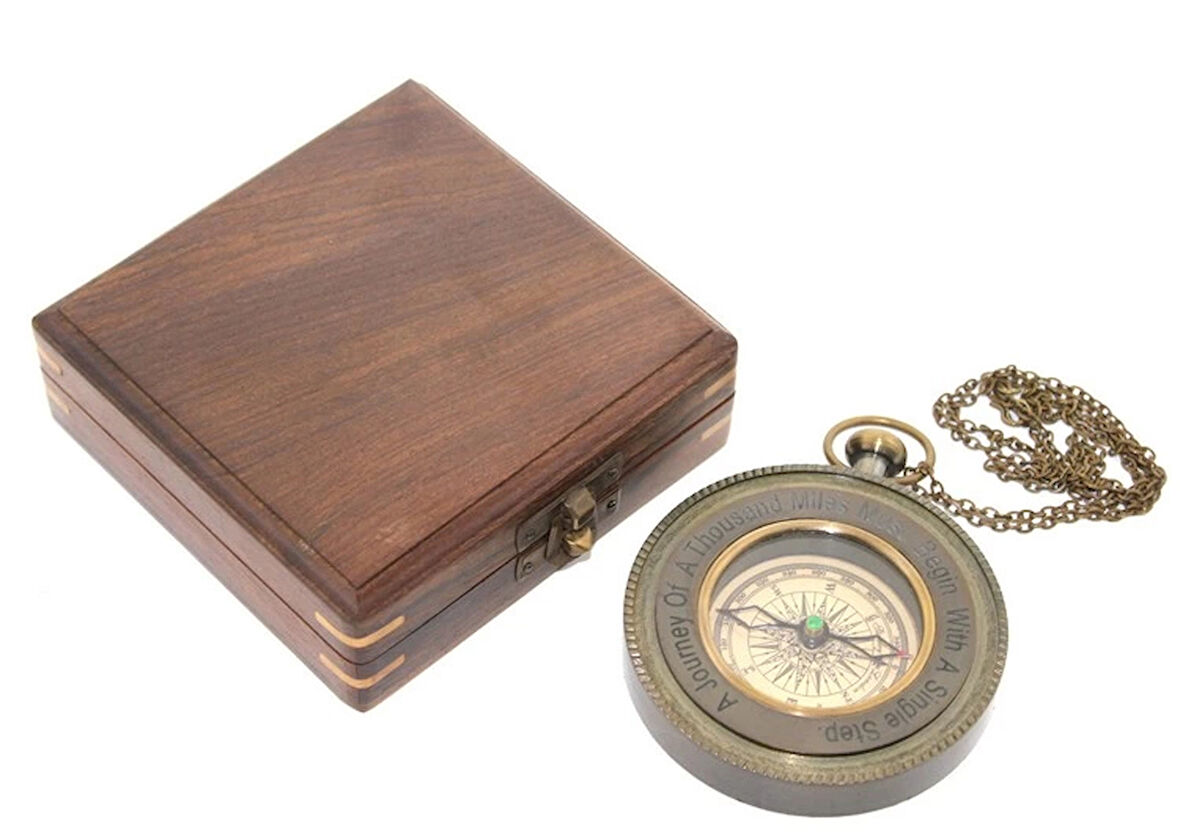 Ahşap Kutulu Pusula Model 4