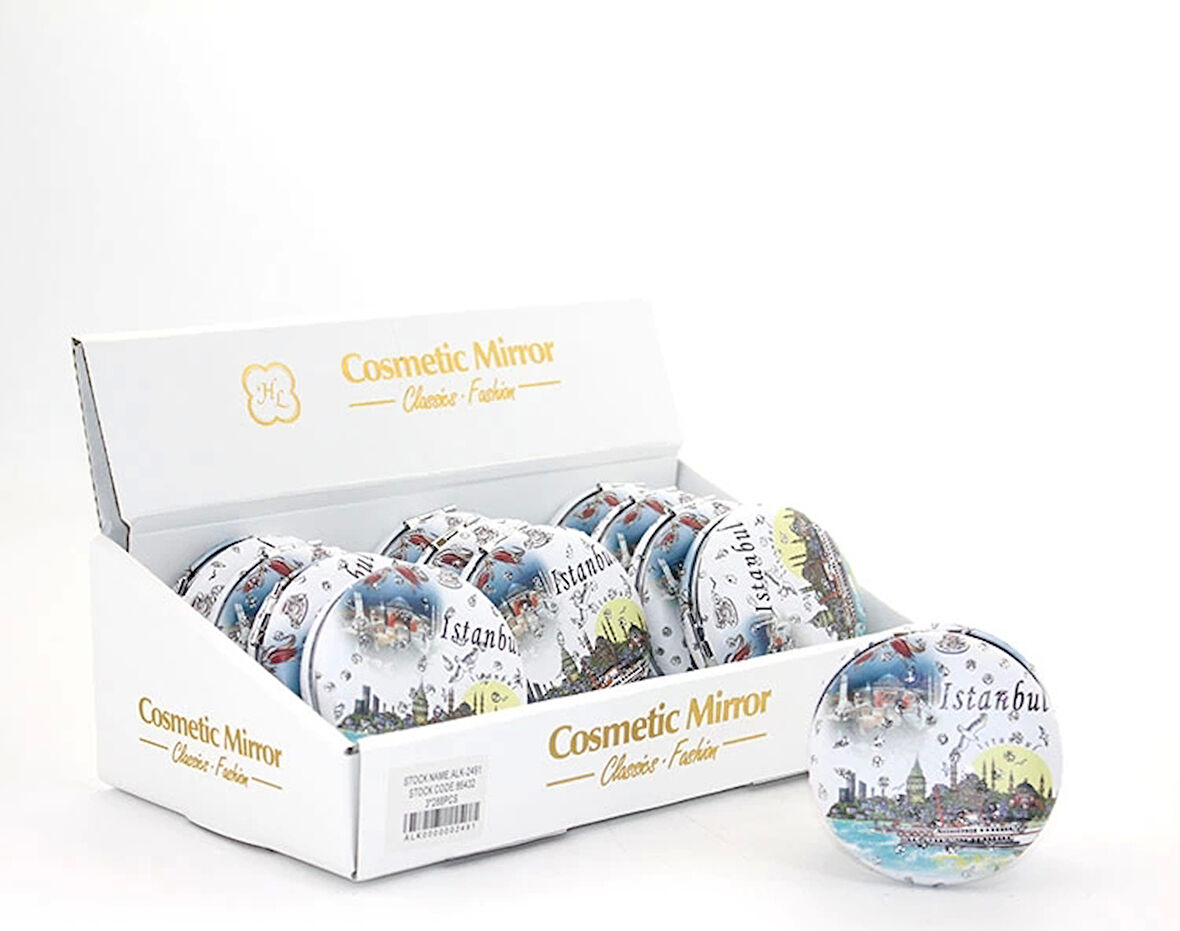 Taşlı İstanbul Tasarımı El Aynası Kalın Model 4