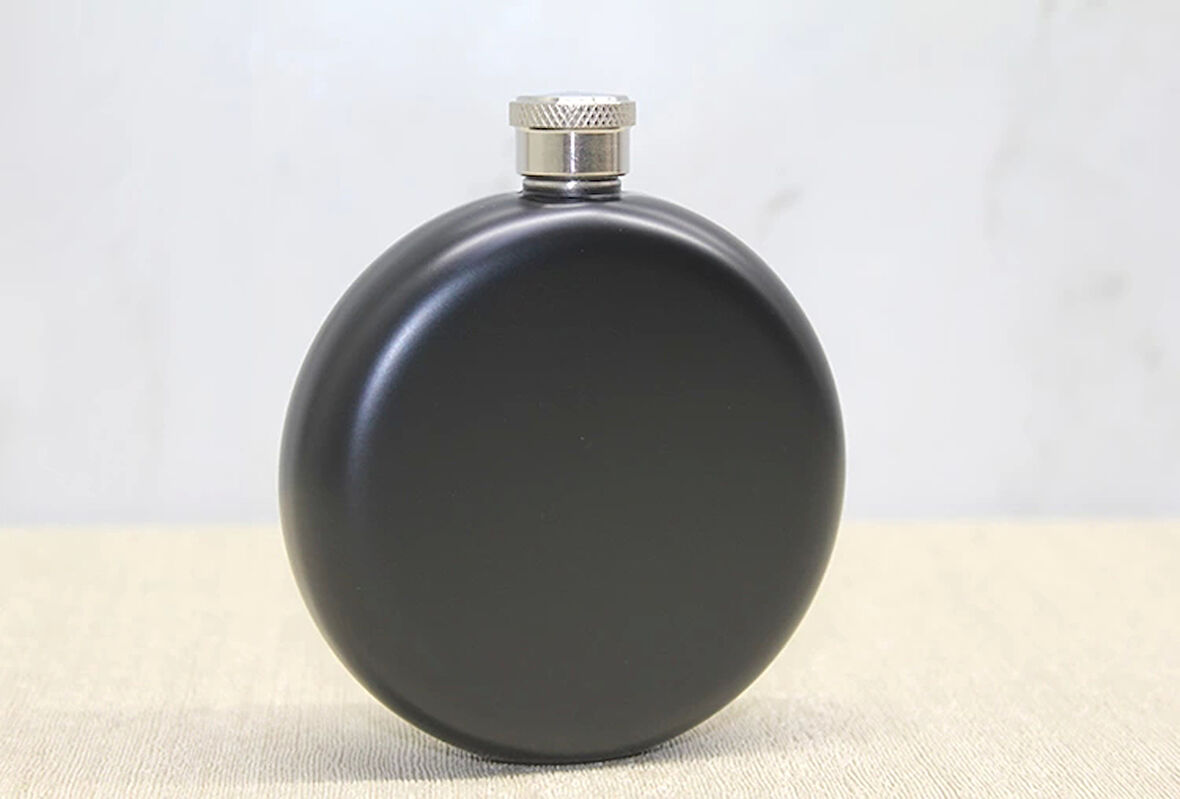 Yuvarlak Tekli Matara 5 Oz Siyah