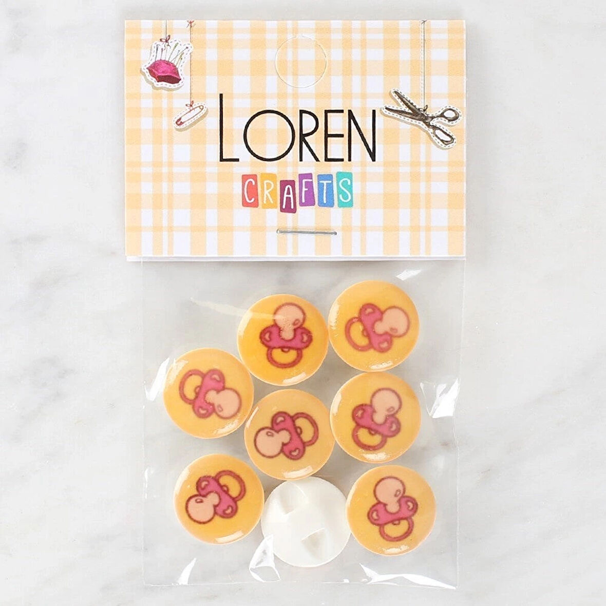 Loren Crafts 8'li Emzik Düğme - 1011