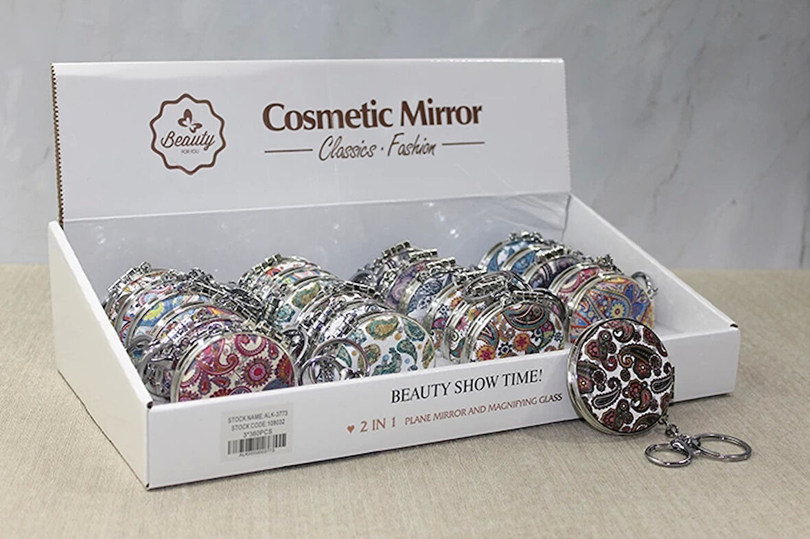 Taşlı El Aynası Anahtarlık Model 8