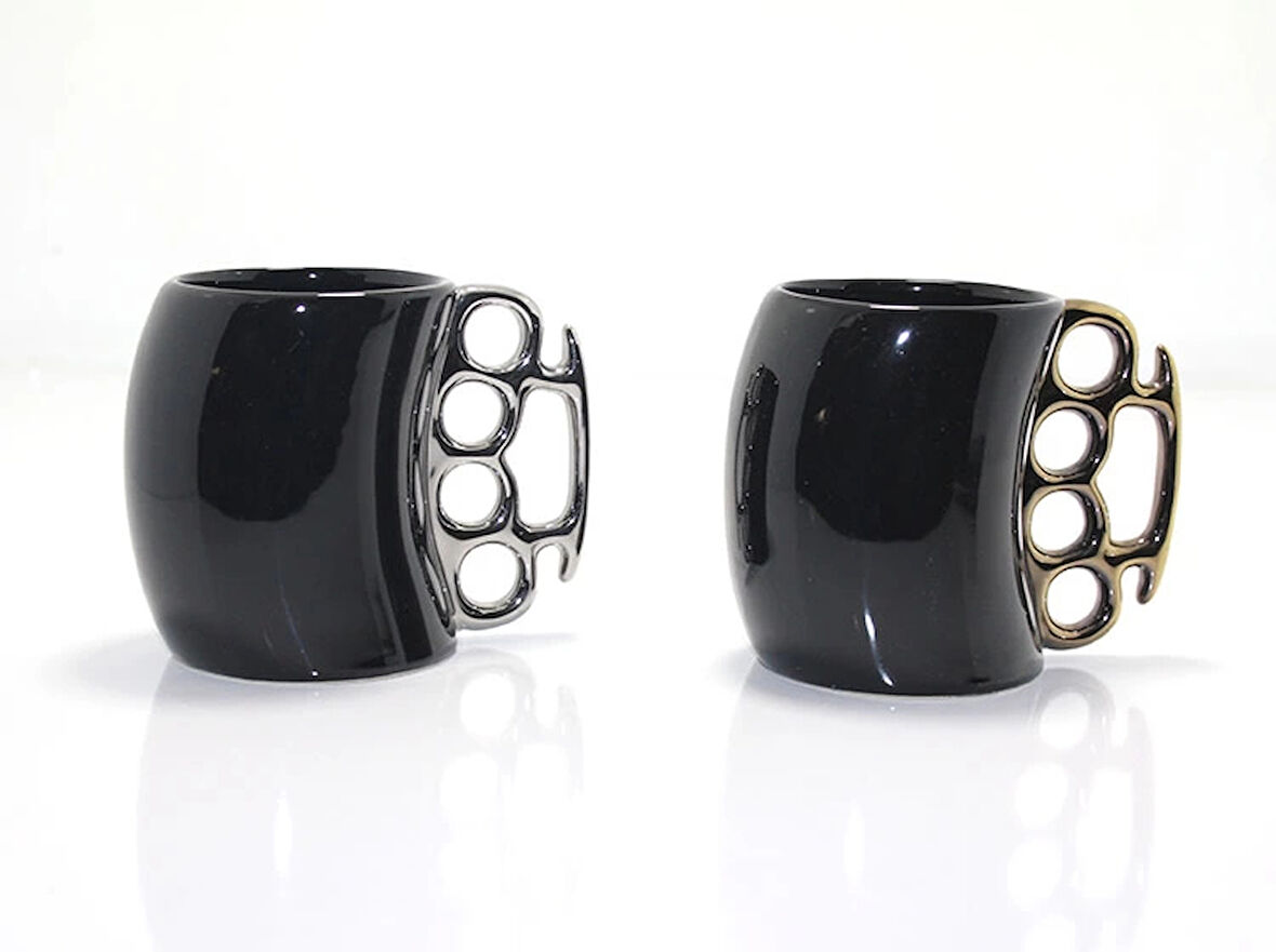 Porselen Muşta Tasarımlı Kupa Bardak