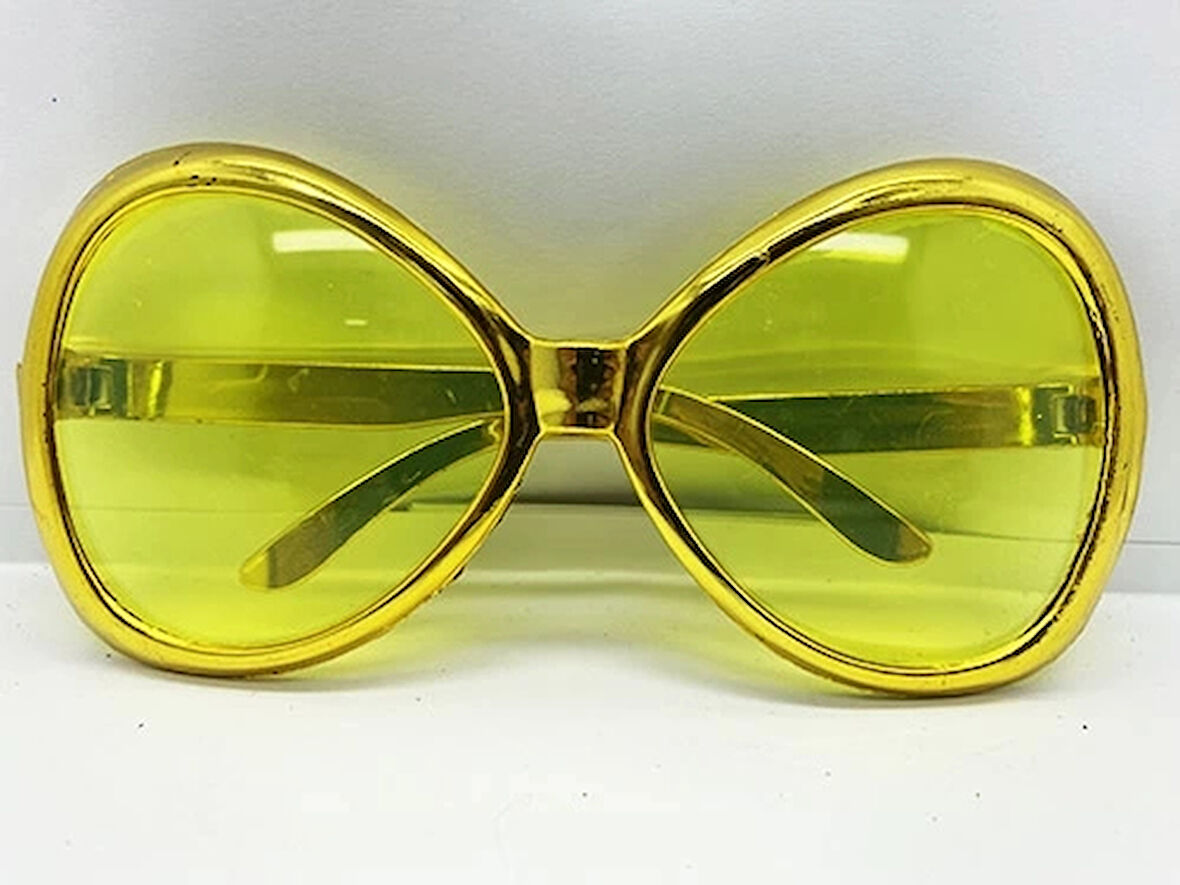 Altın Renk Yeşilçam Nostalji 80li Yıllar 90lı Yıllar Parti Gözlüğü  7x16 Cm