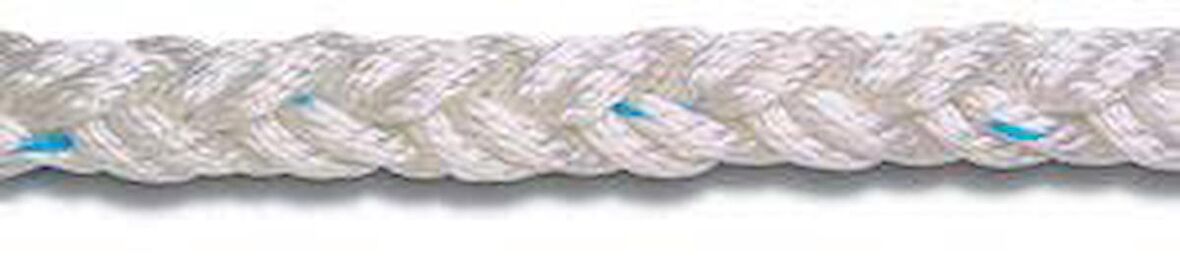 8 kollu, örgülü polyester halat Ø 20 mm Kopma yükü 4600 kg