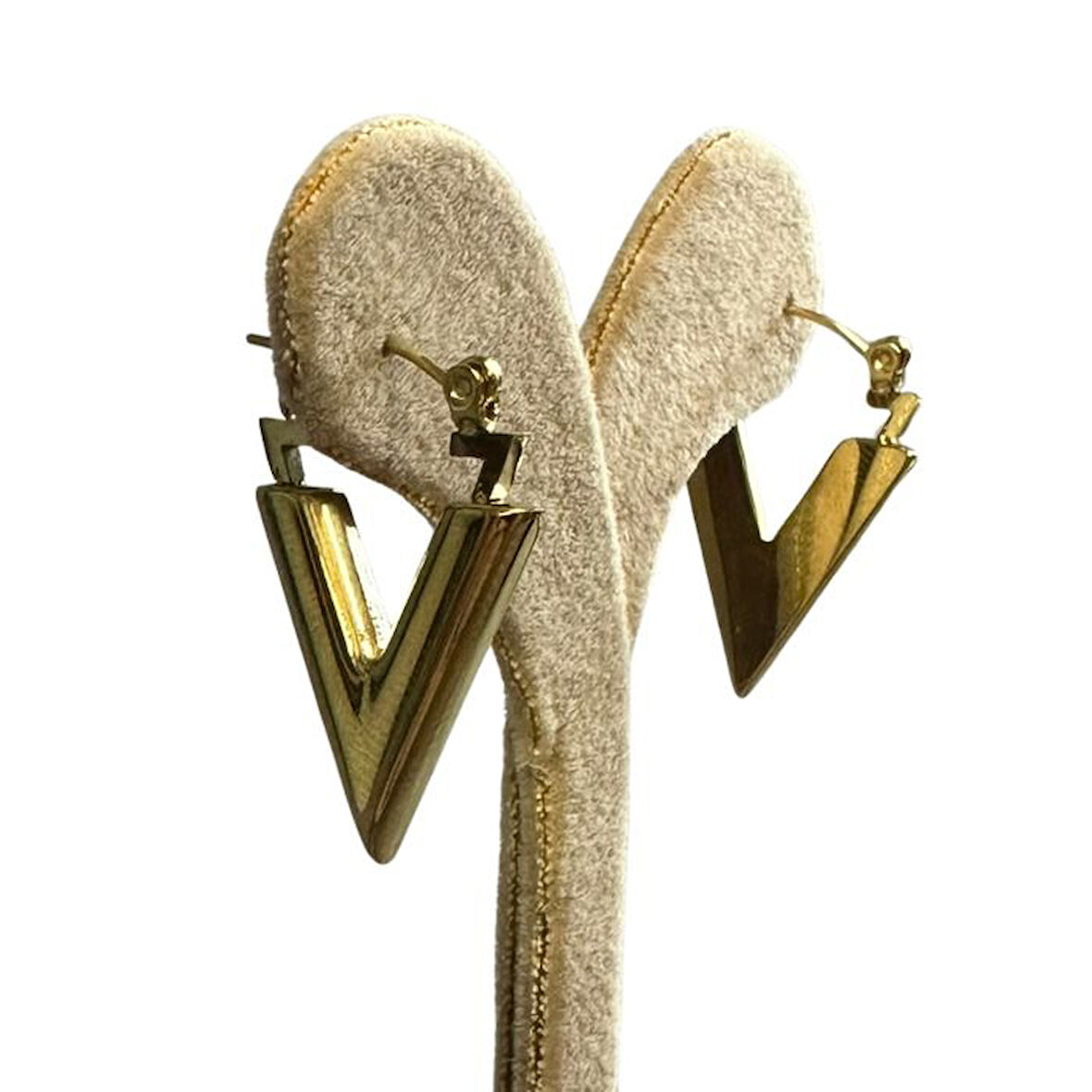 Uretti - İREM 3914 5710 V Detay Gold Çelik Küpe