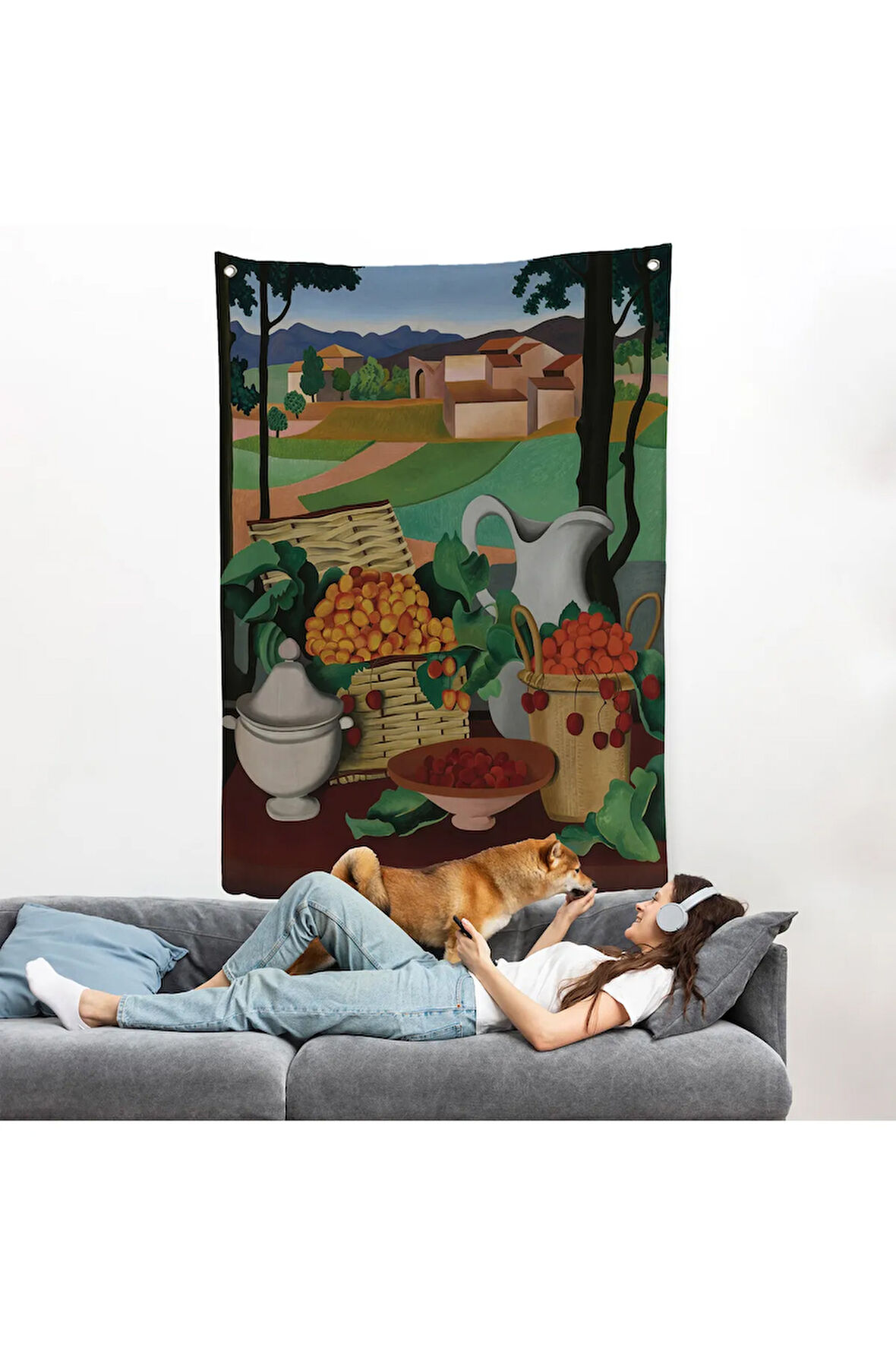 Auguste Herbin - Kirazlar Duvar Örtüsü - Cherries-7354