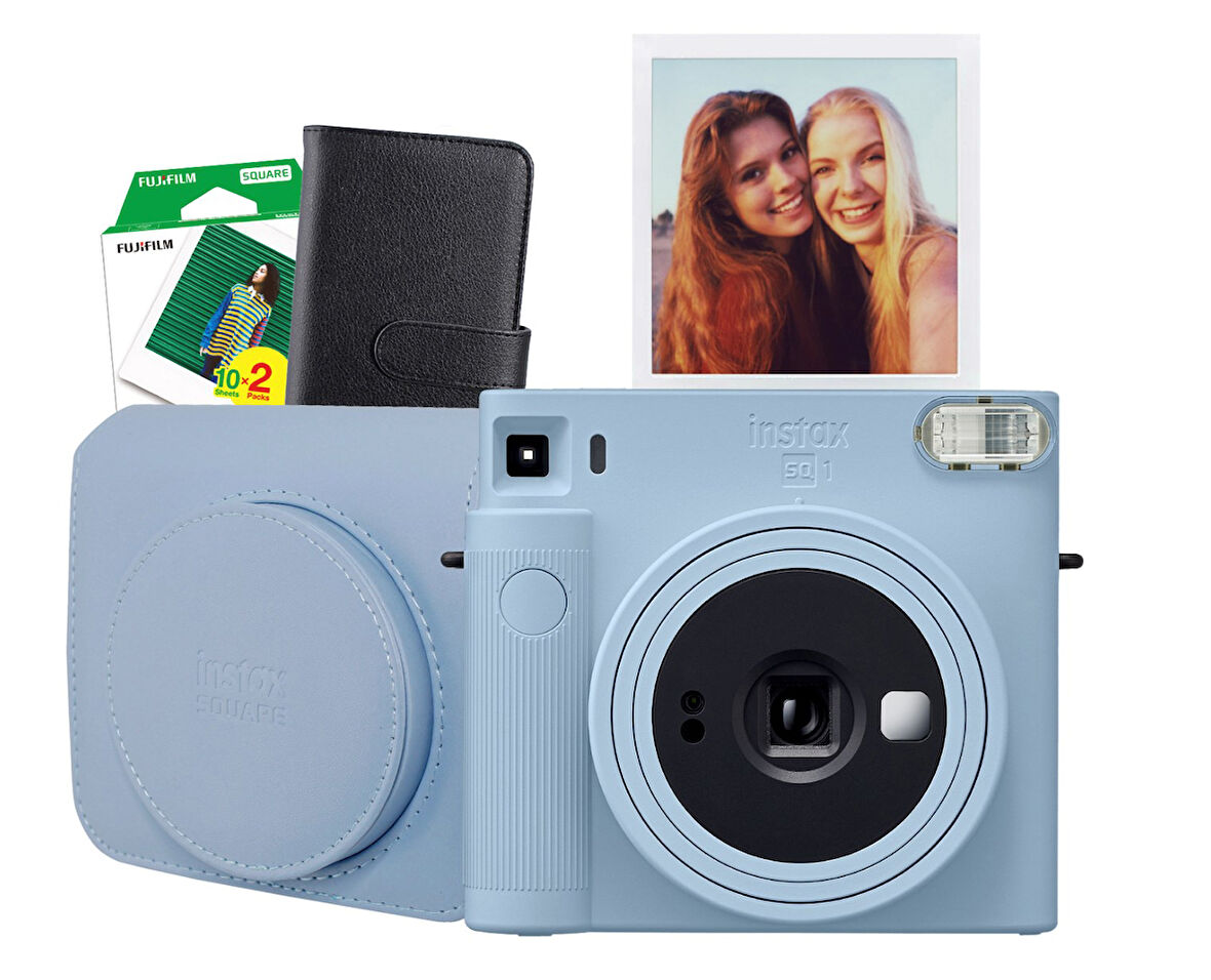 Fujifilm Instax SQ1 Buz Mavi Fotoğraf Makinesi ve Hediye Seti 1