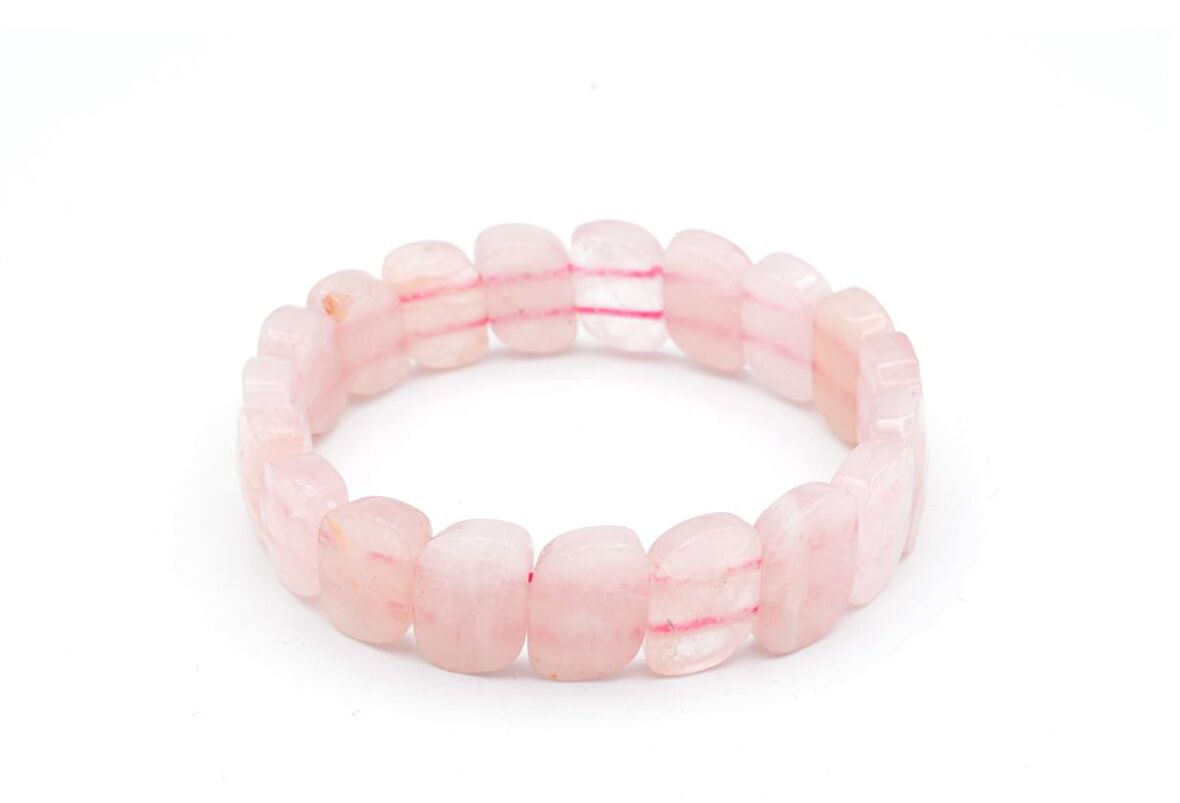 HAKİKİ DOĞAL PEMBE KUVARS BİLEKLİK 1.KALİTE 001