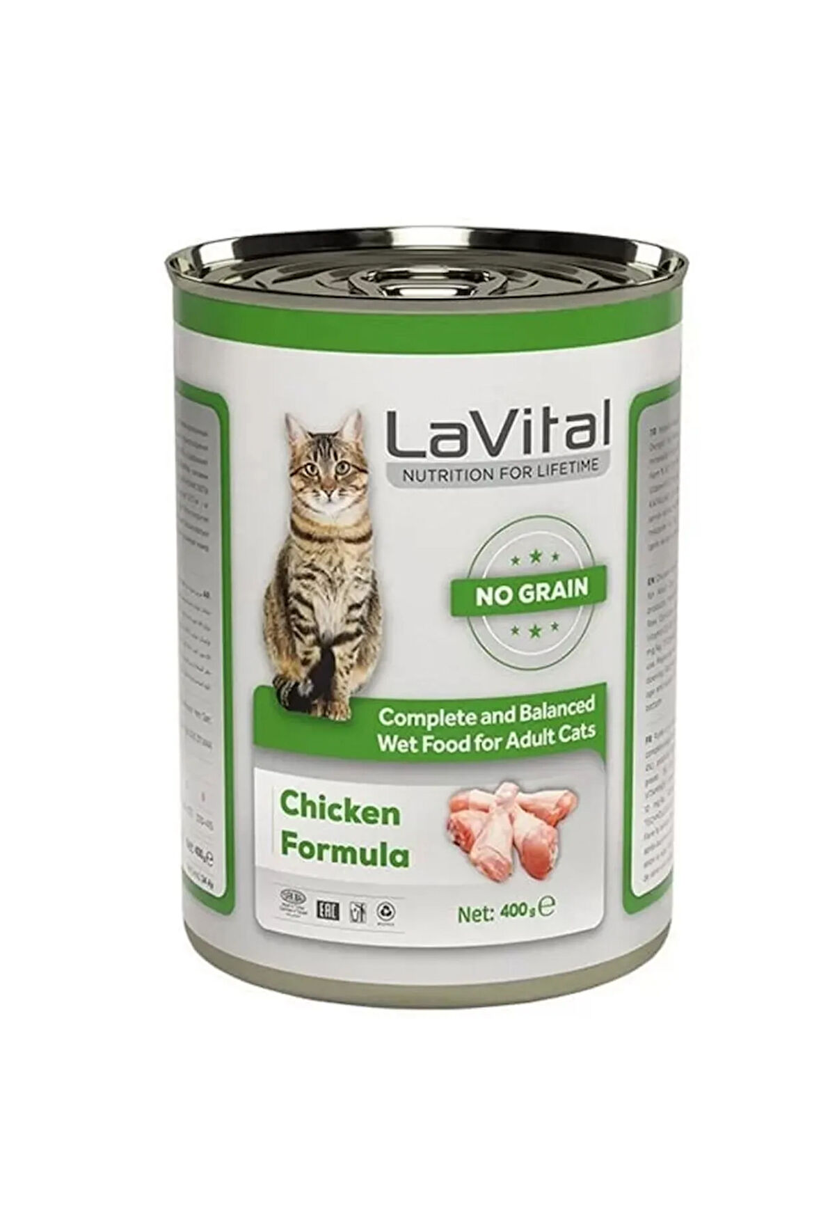 Lavital Tahılsız Tavuklu Yetişkin Konserve Kedi Maması 400 Gr