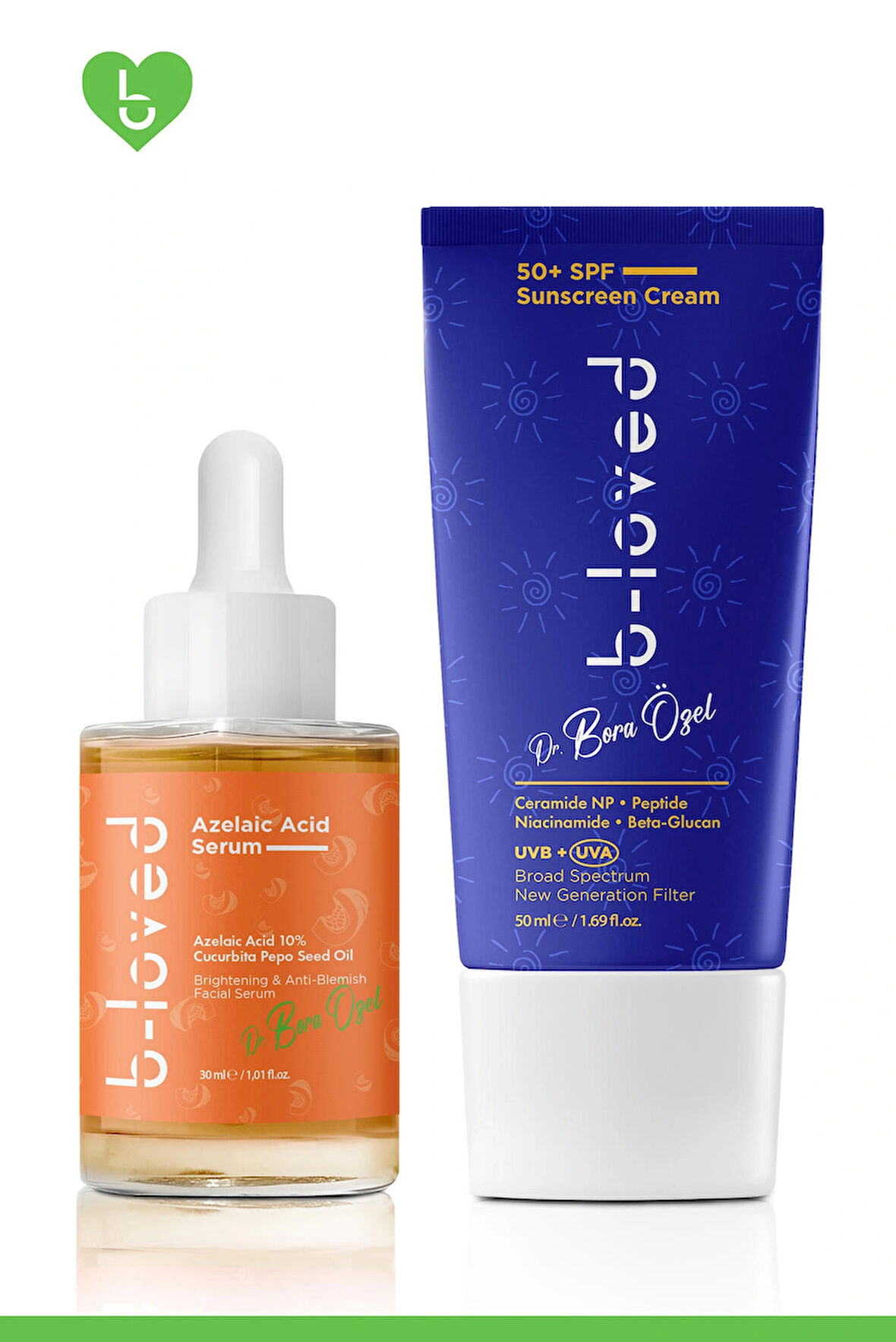 B Loved Leke Karşıtı & Koruyucu 2'li Set | Azelaik Asit Serum + SPF 50+