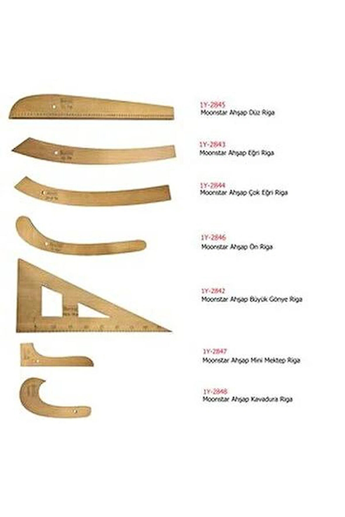 Ahşap Riga Cetvel Takım (7 Parça)