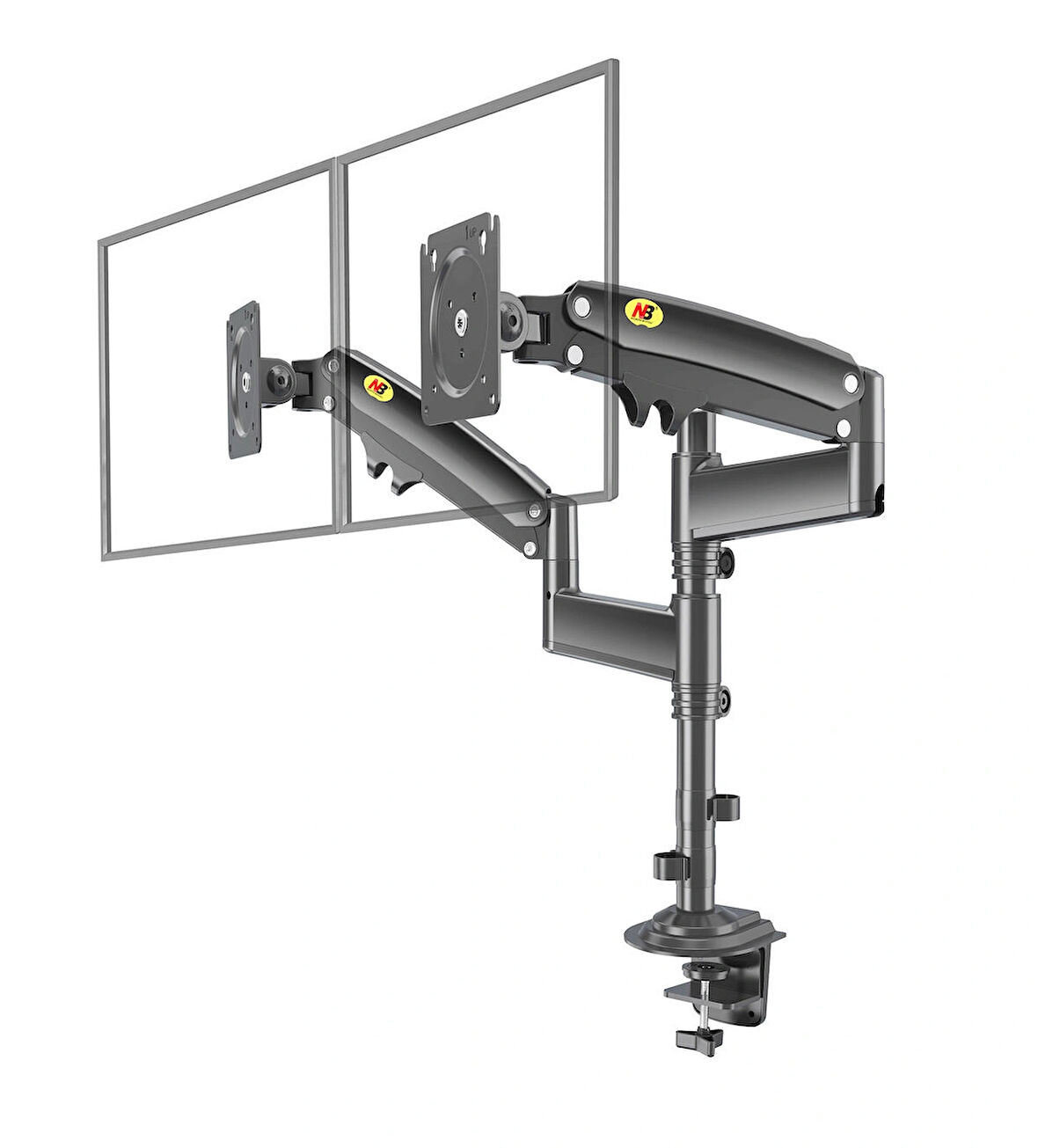 North Bayou Nb H180 Mnt05 17-27" Lcd Led Çift Monitör Tutucu Amortisörlü Monitör Standı