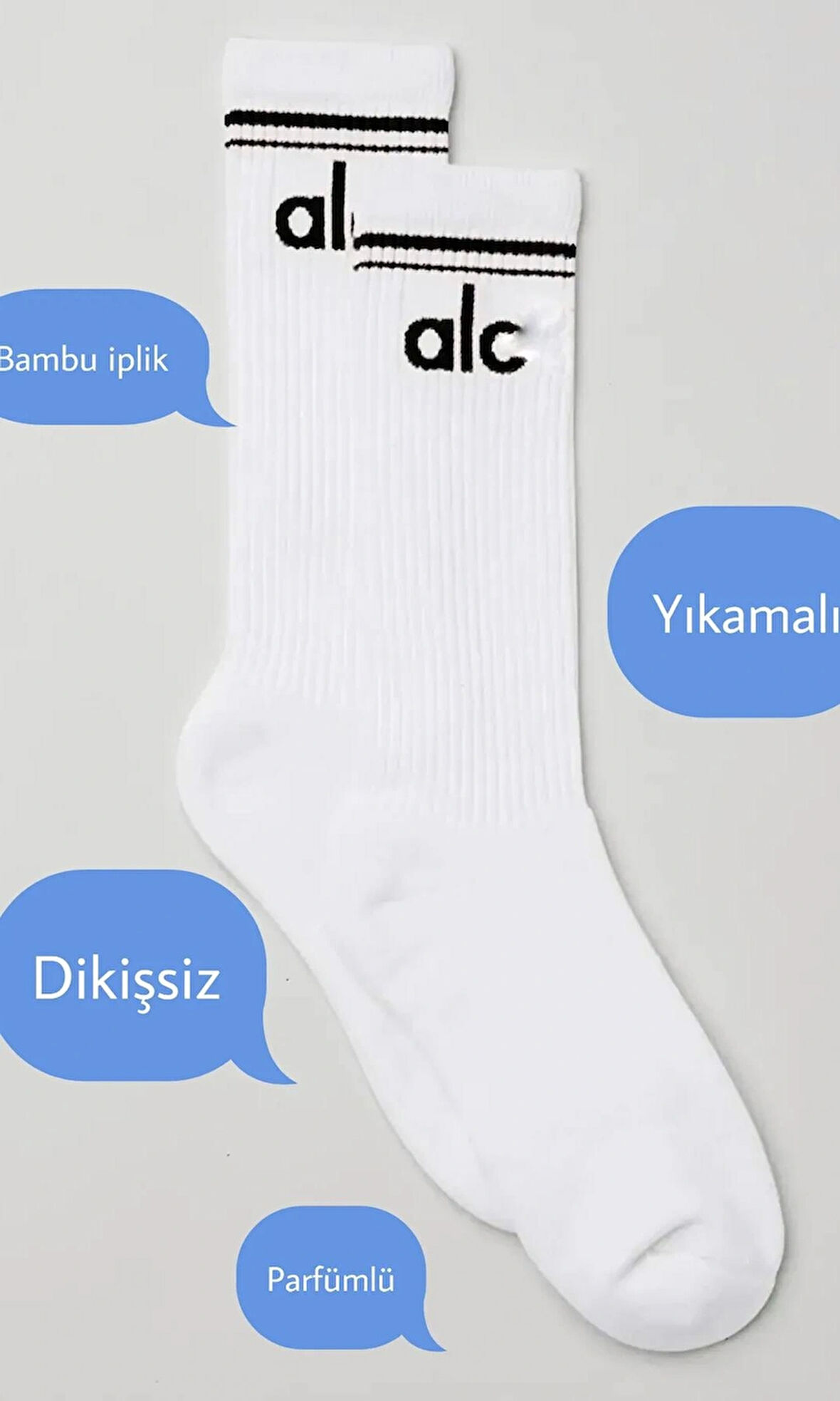 1 Çift Ola Super Soft Doku Diz Altı Likralı Ultra Premium Kolej Çorap 37-43 Ayak No. Uyumlu