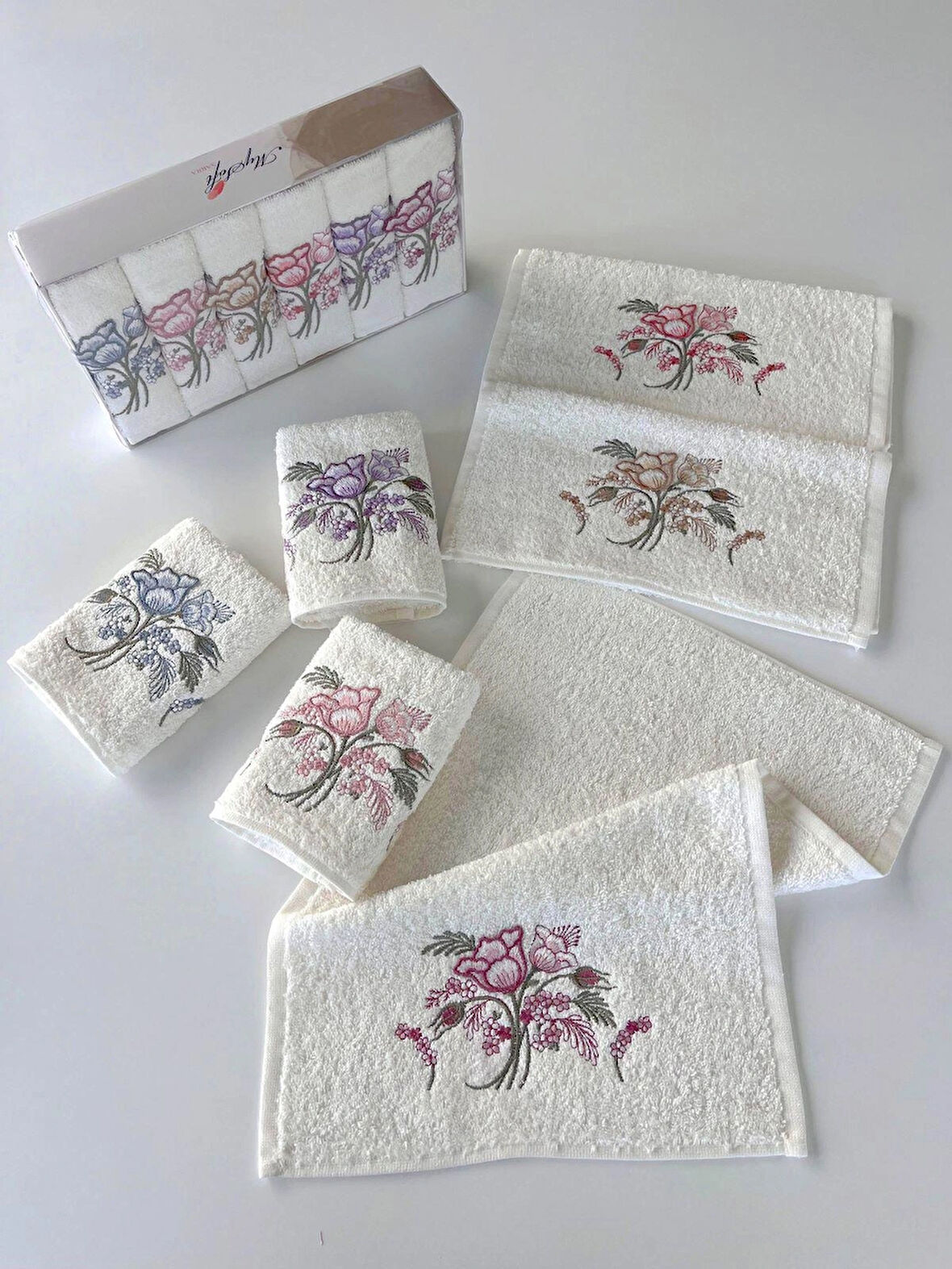 MYSOFT 6'LI 30X50 3D NAKIŞLI HAVLU - SÜMBÜL