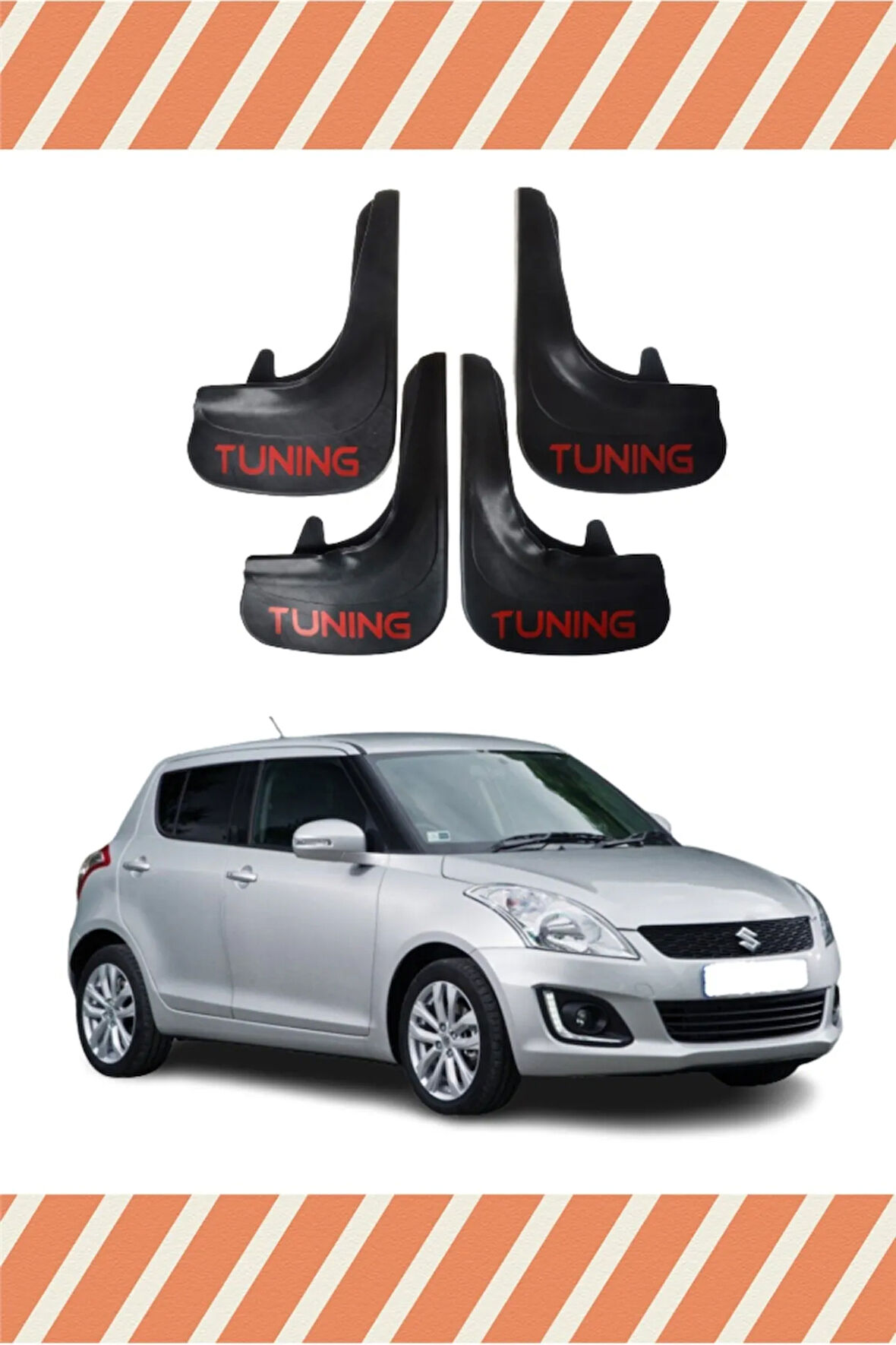Suzuki Swift tuning yazılı 4’lü tozluk çamurluk paçalık