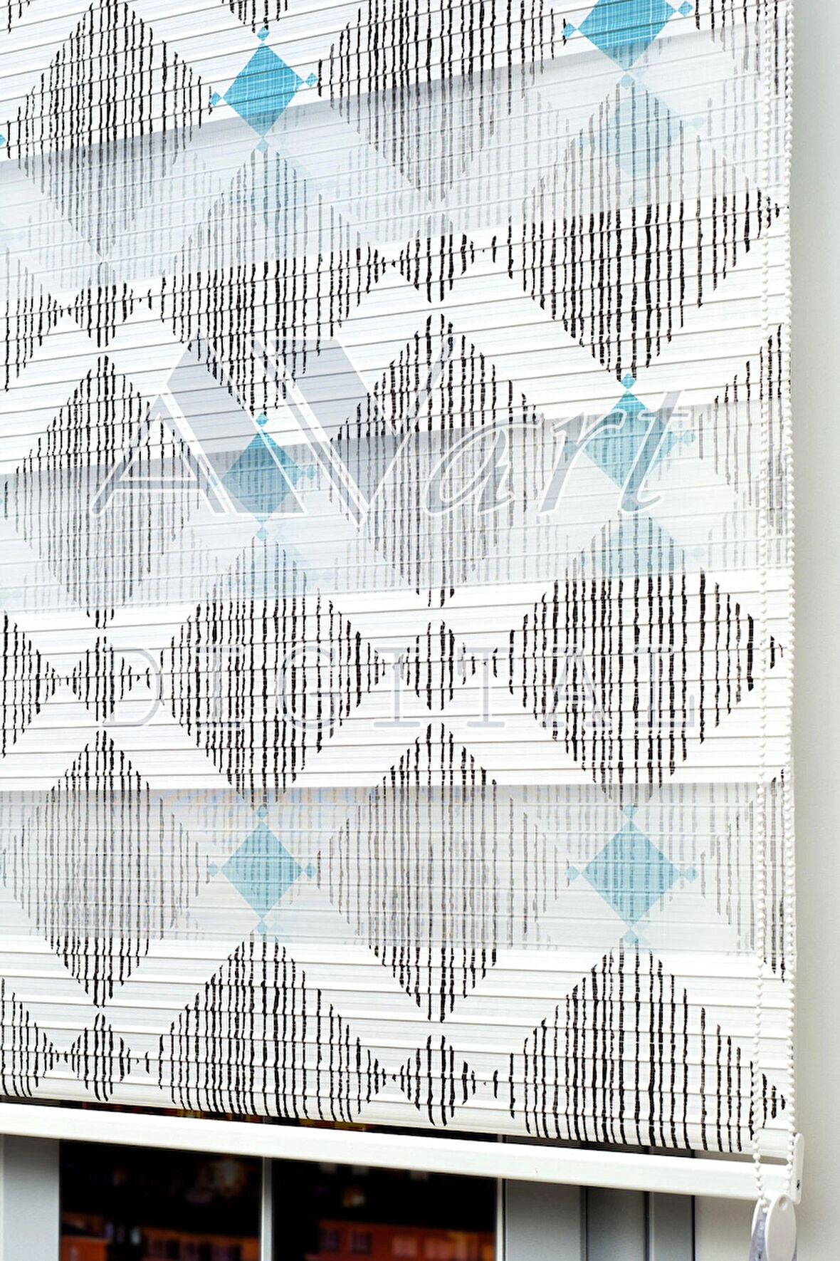 Çizgi Desen Baskılı Zebra Perde - Dijital Baskılı Zebra Stor Perde