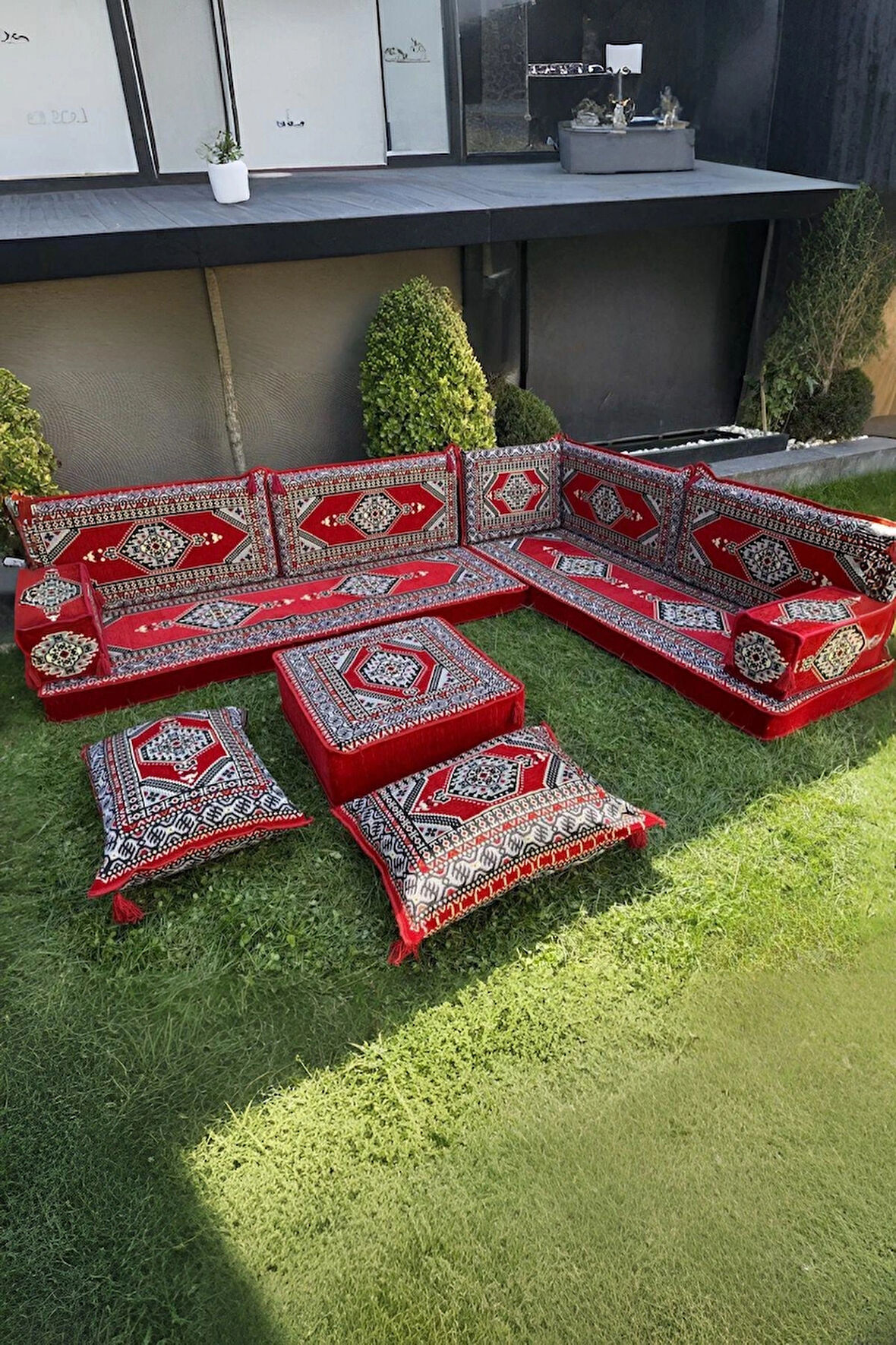 Şark Köşesi Yer Minderi Takımı Otantik Rahat Oturma Minderi Salon Balkon İçin