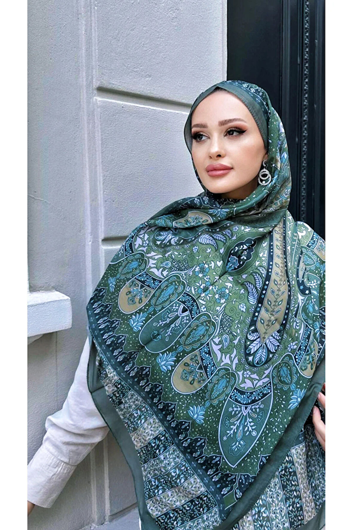 Lüx Etnik Desen Pamuk Ipek Şal Yeni Sezon Yüksek Kalite Şal