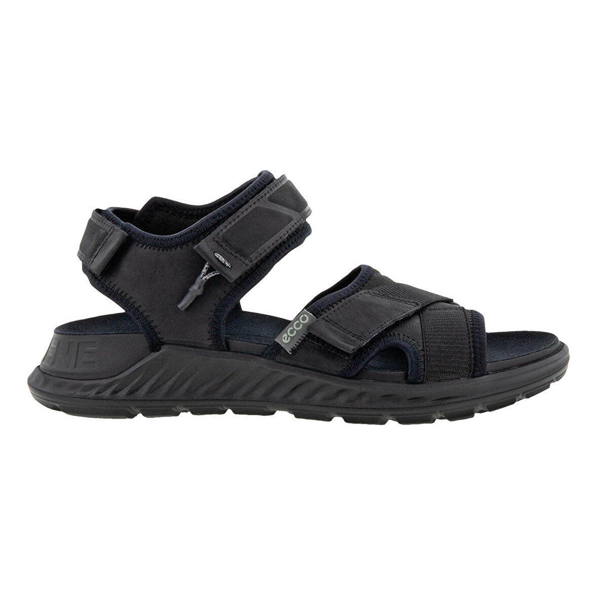 Ecco Nubuk Siyah Erkek Sandalet EXOWRAP M BlackBlack Oil N. Sandal