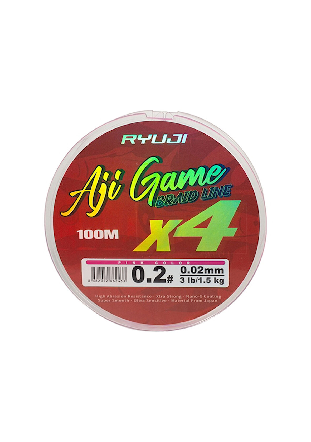 Ryuji Aji Game 4b Pink 100m İp Misina 0,02mm 0.02 Mm