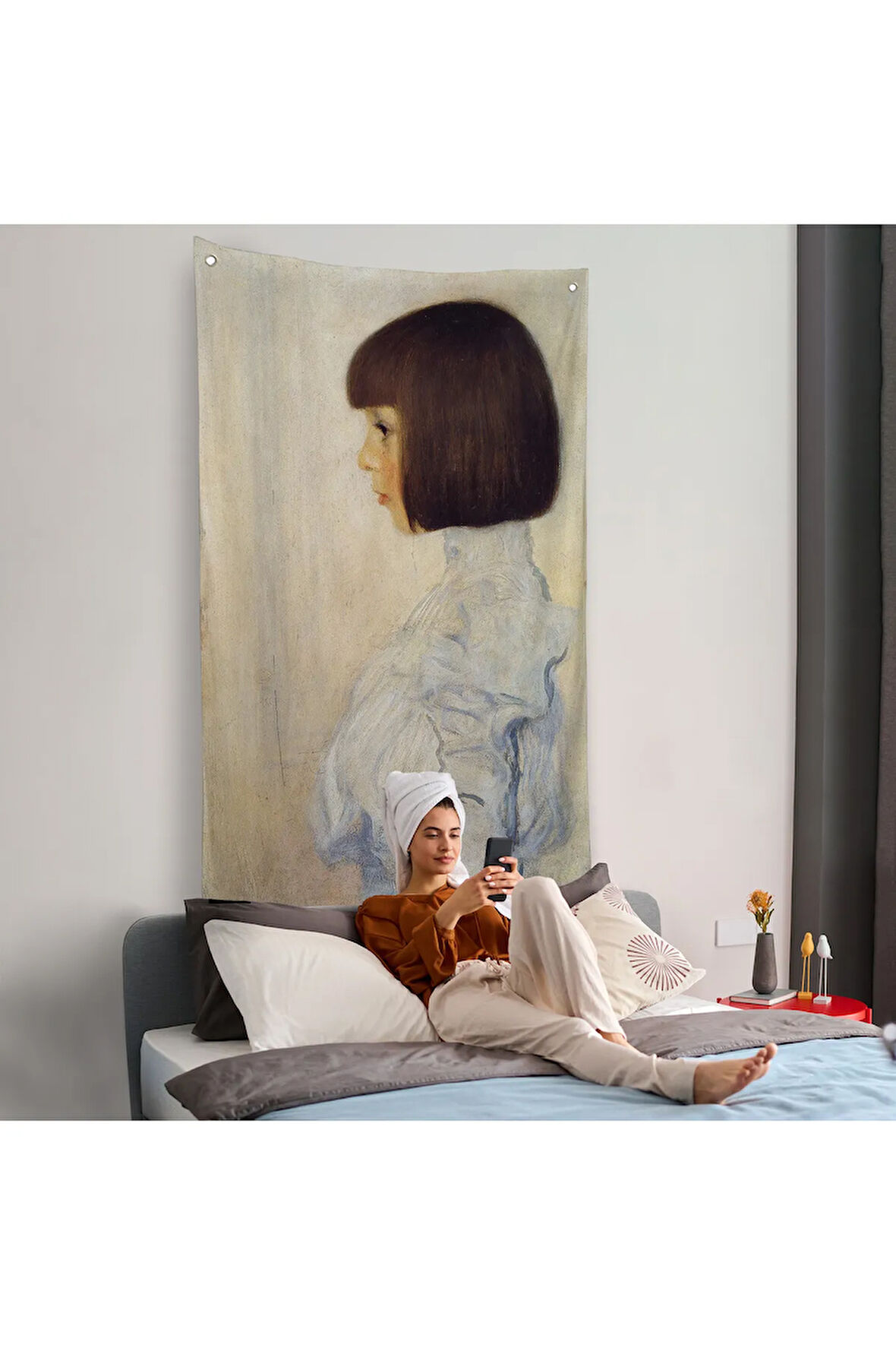 Gustav Klimt - Helene Klimt'in Portresi Duvar Örtüsü-7380