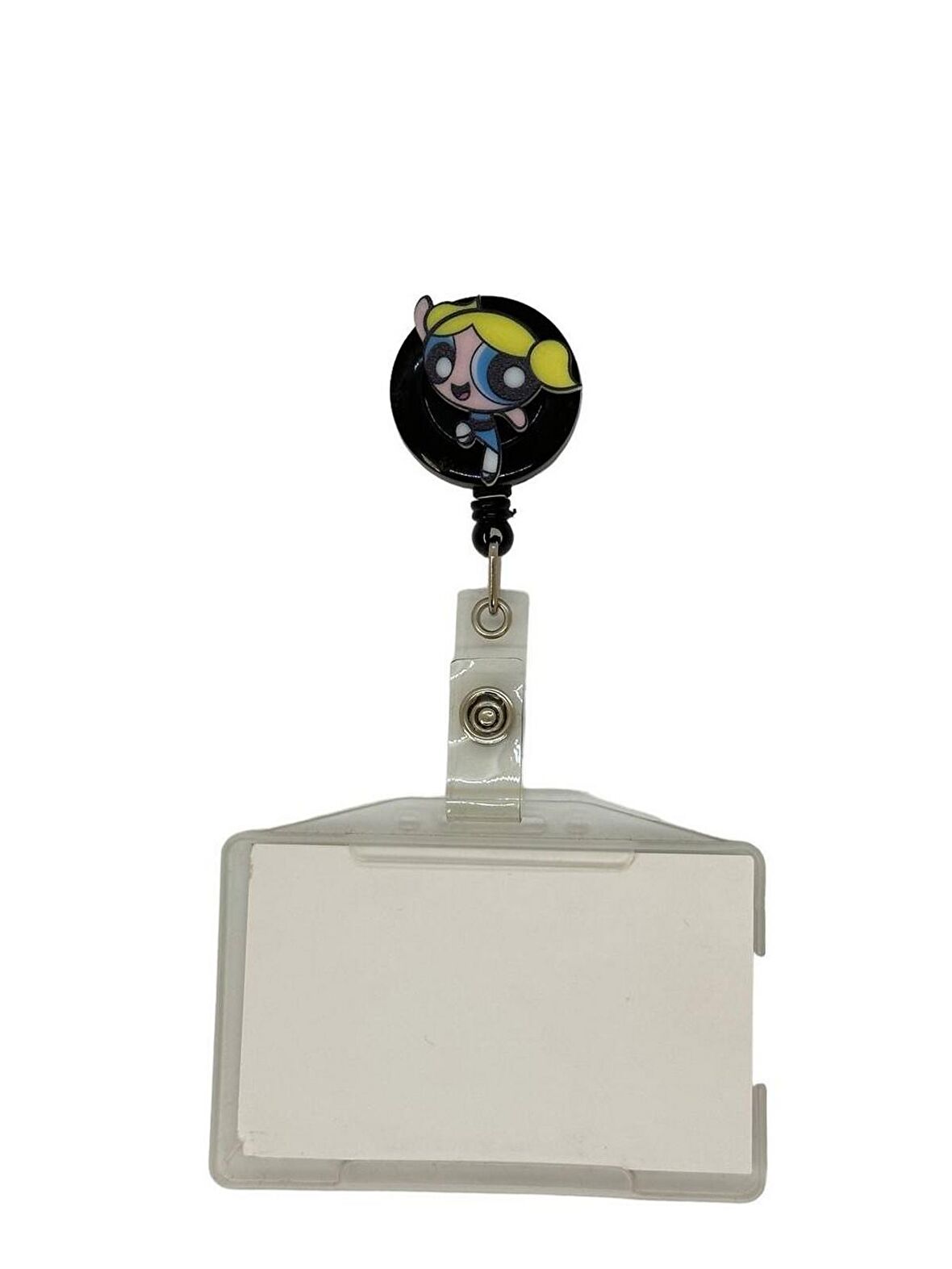 Powerpuff Girls Bubbles Temalı Pleksi Baskılı Yoyo Kartlık Yoyo Yaka Kartlığı