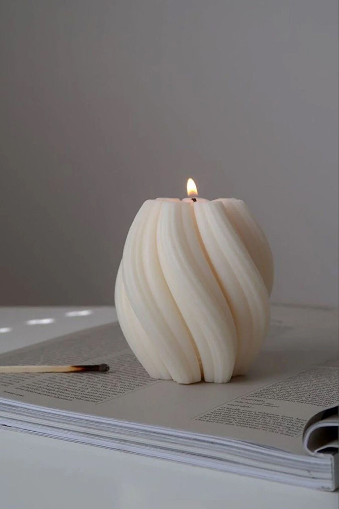 Spiral Tasarım Kıvrık Soya Mumu