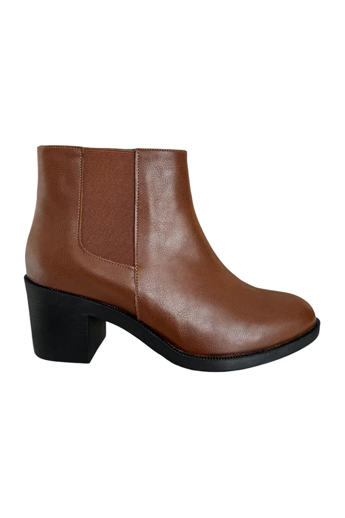 Kadın Kısa Topuklu Fermuarlı Kadın Bot (7 Cm) TABA