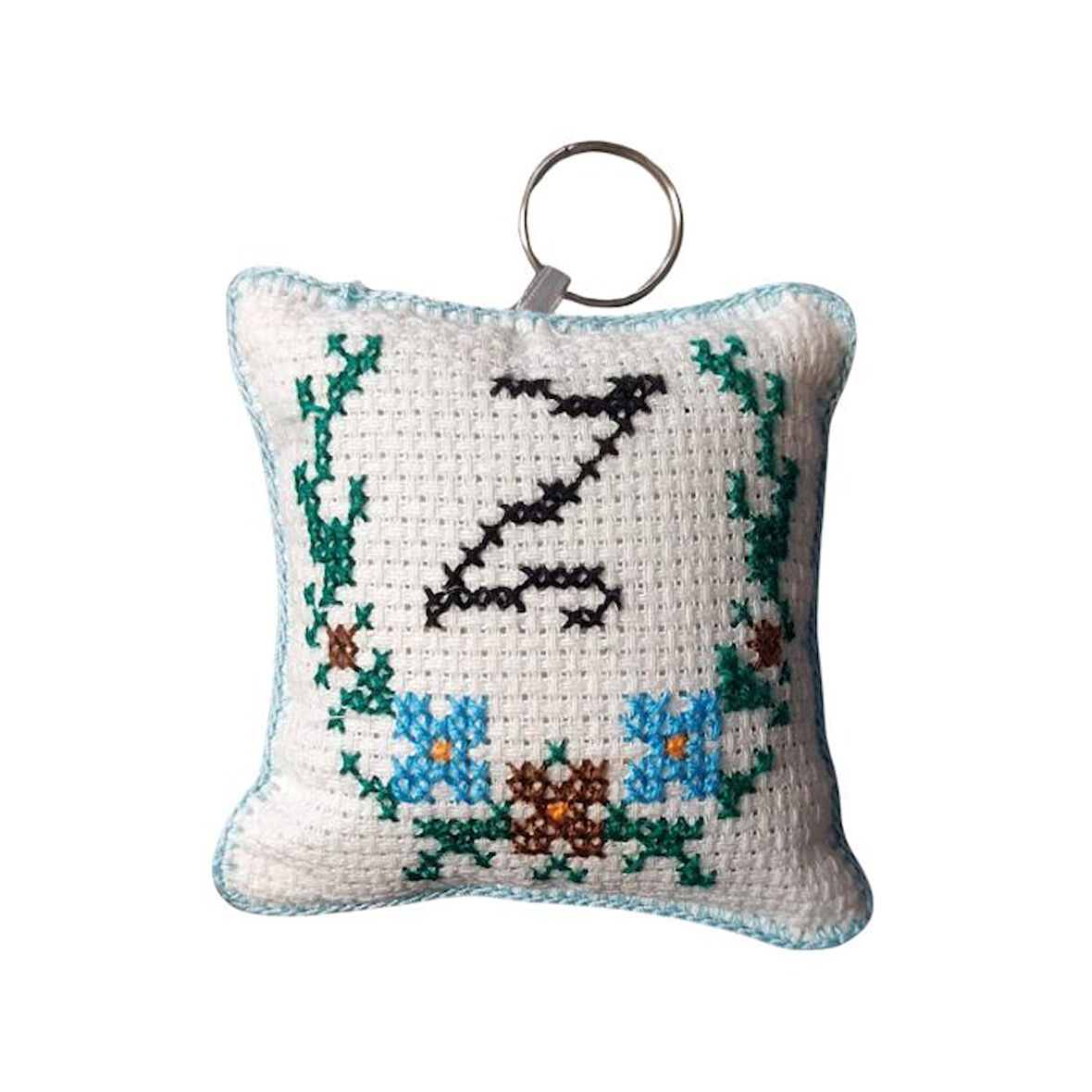 Uretti - Sibel 2453 6129 El Yapımı Z Harfi Kanaviçe Anahtarlık