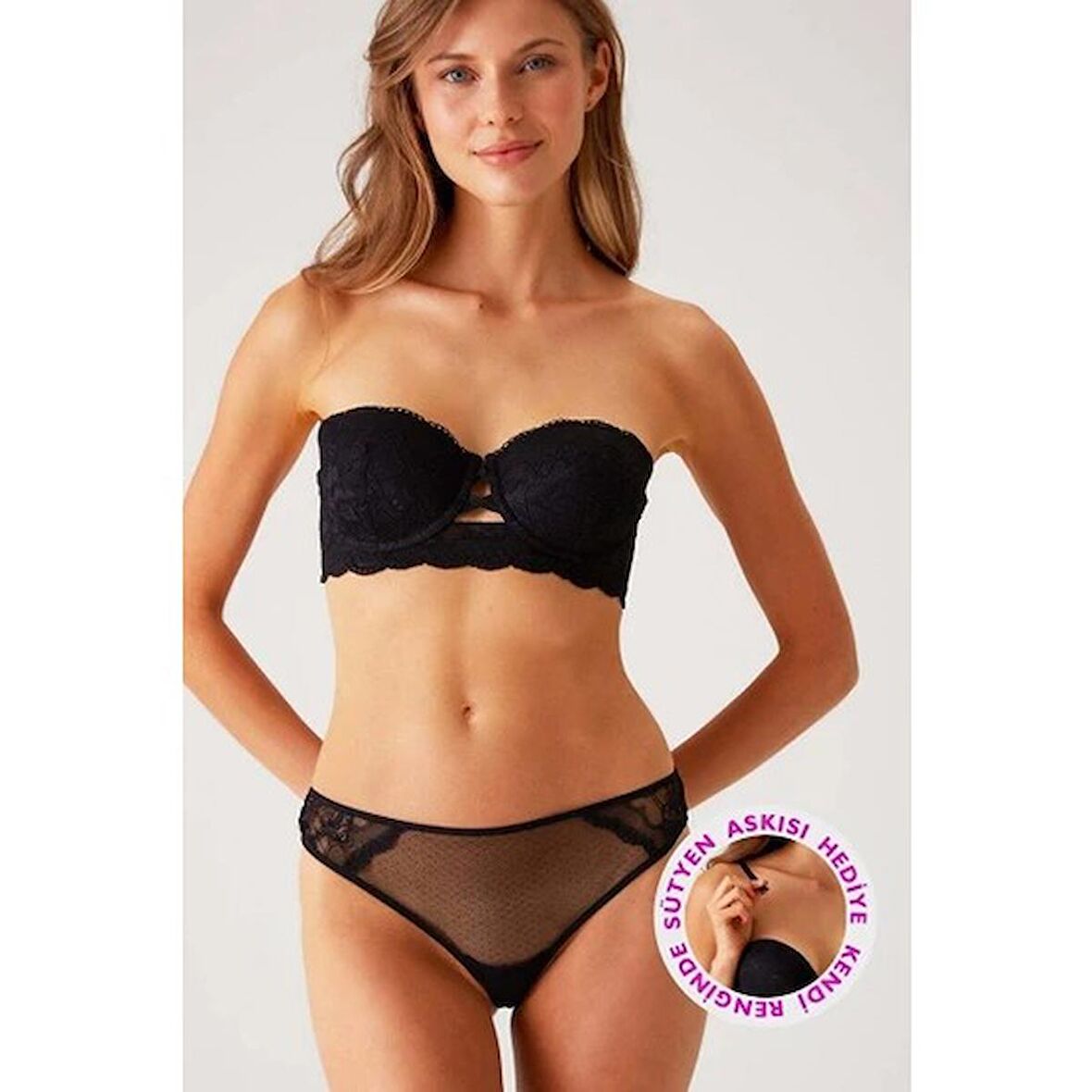 Pierre Cardin Kadın Maximizer Straplez Dantelli Sütyen Takımı