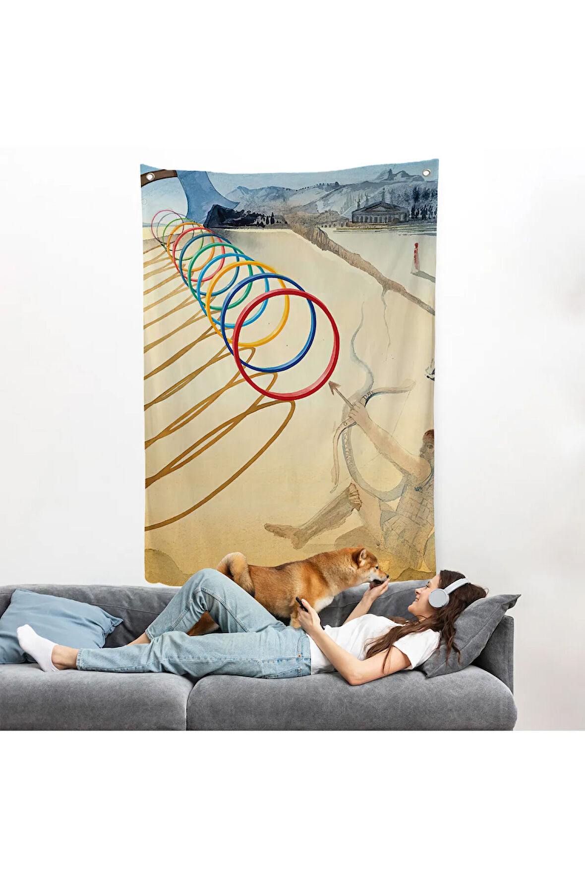 Salvador Dali - Yay Denemesi Duvar Örtüsü - L'Épreuve de l'arc-7398