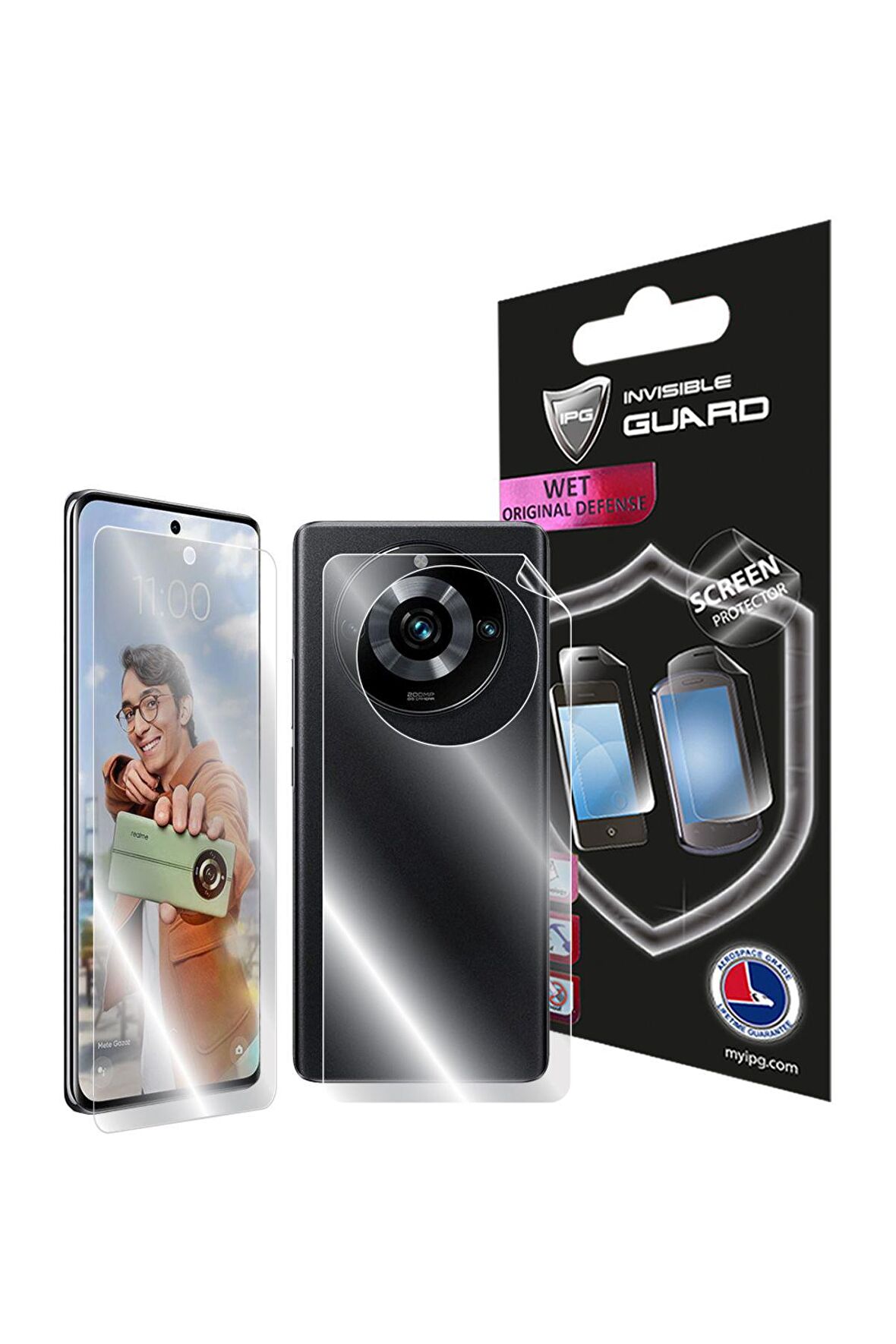Realme 11 Pro Plus için IPG Hydrogel Tam Kaplama (Ekran ve Arka Koruma)