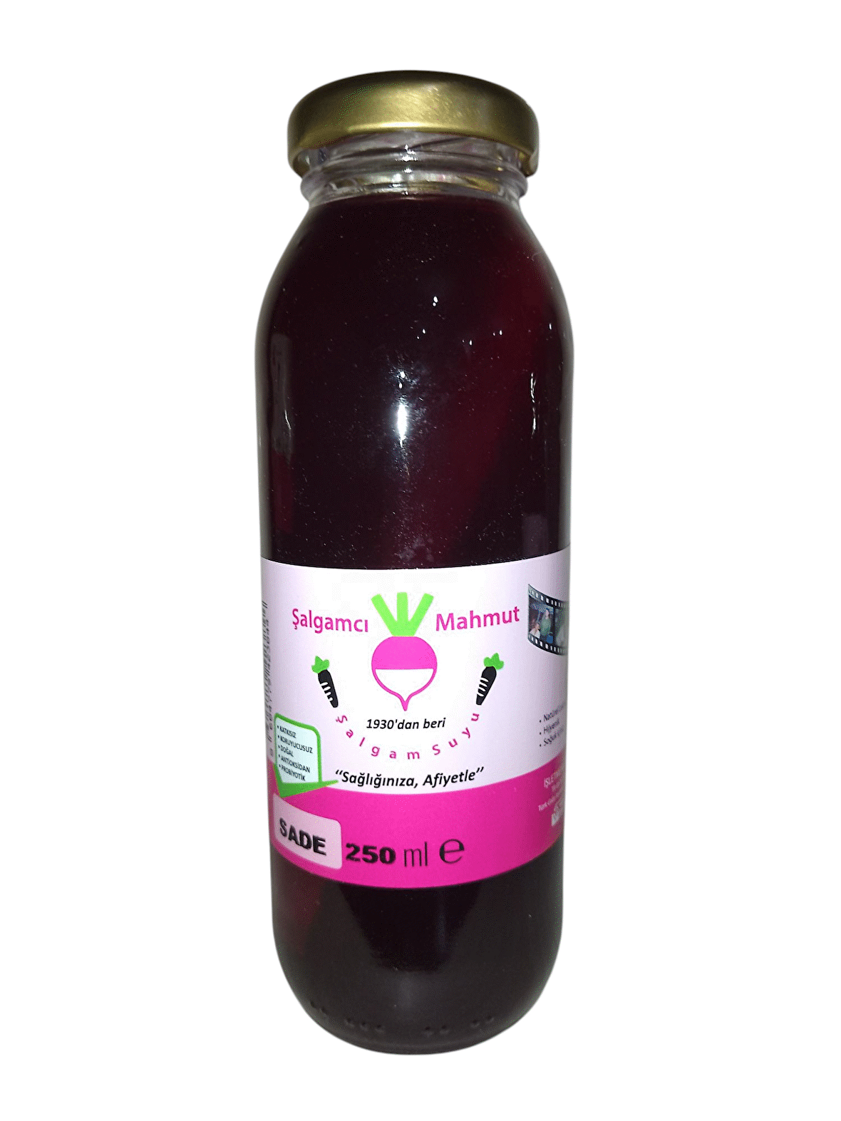 ŞALGAMCI MAHMUT - 24 adet 250 ML Cam Şişede Taneli Doğal Adana Şalgamı (Acılı/Acısız)