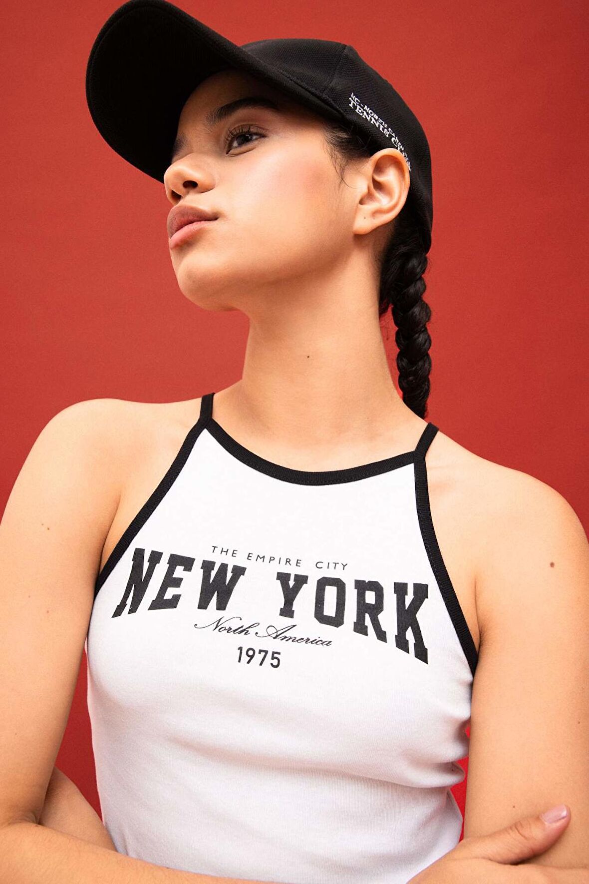 DeFactoFit Crop Bisiklet Yaka Baskılı Ribana Sporcu Atlet B8972AX24SMWT80