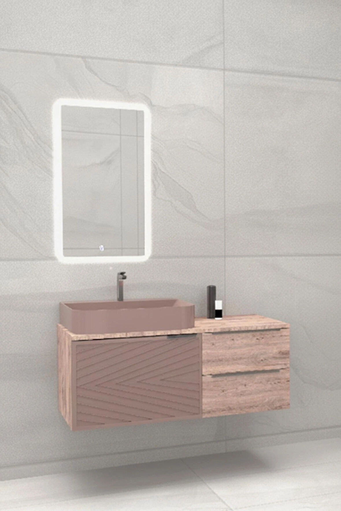 ARRON 100 CM BANYO DOLABI  SÜTLÜ KAHVE / DORADO - RAF VE BOY DOLAP HARİÇ