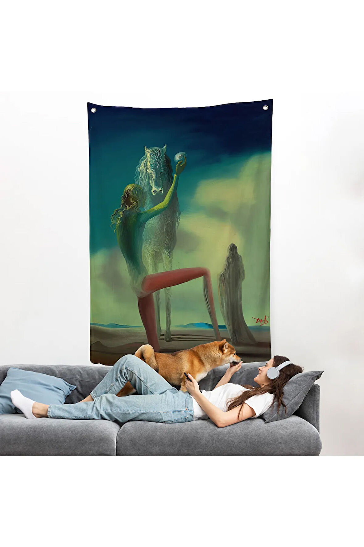 Salvador Dali - Ölüm Şövalyesi Duvar Örtüsü - Chevalier de la Mort-7400