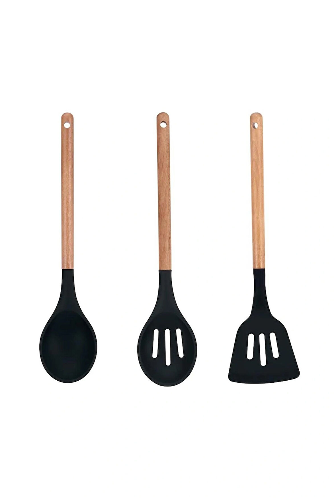 MasterPro 3'lü Mutfak Gereci Seti Silikon Uç Tahta Tutamaç Foodies Collection Serisi 4660