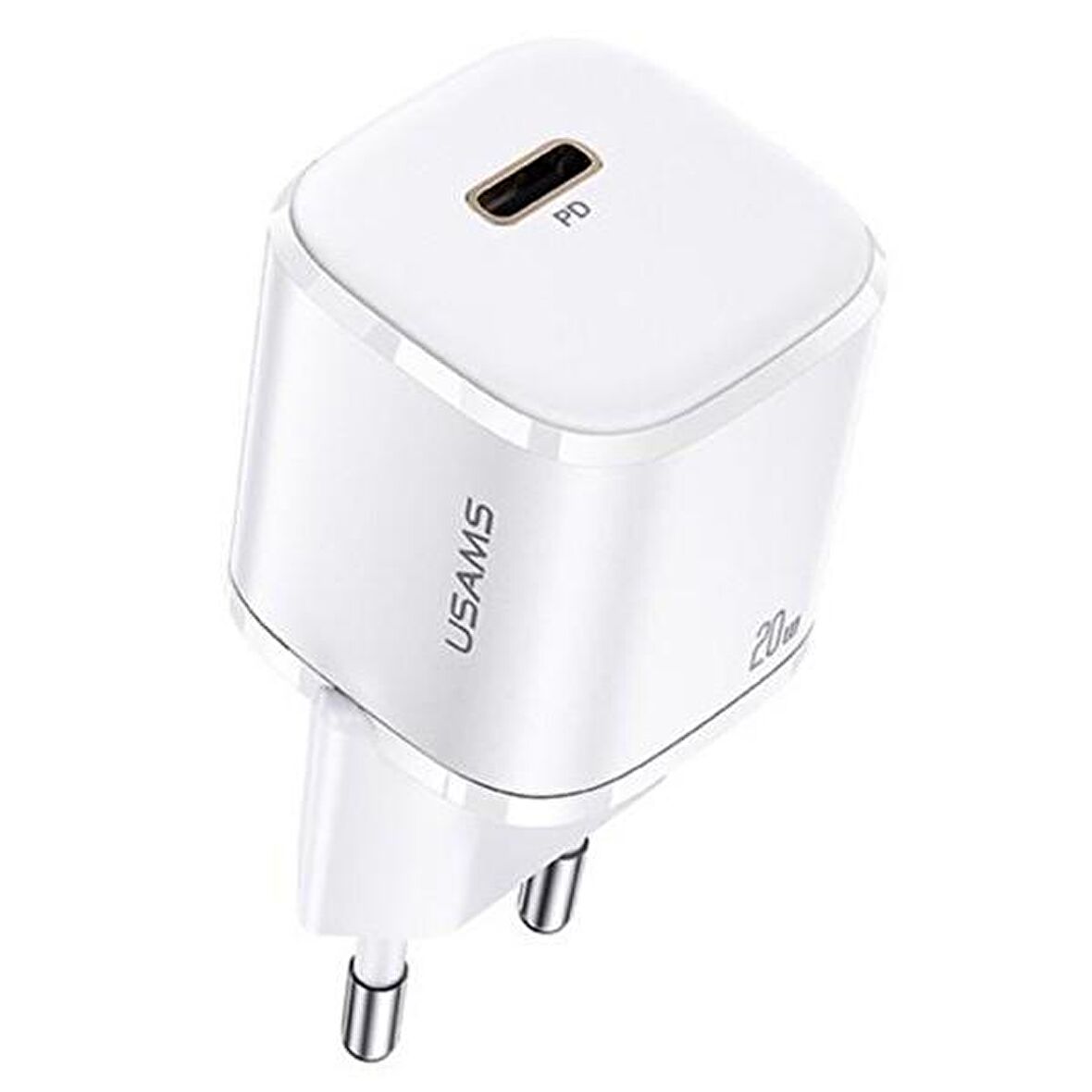 Usams T36 USB 20 Watt Hızlı Şarj Adaptörü Beyaz