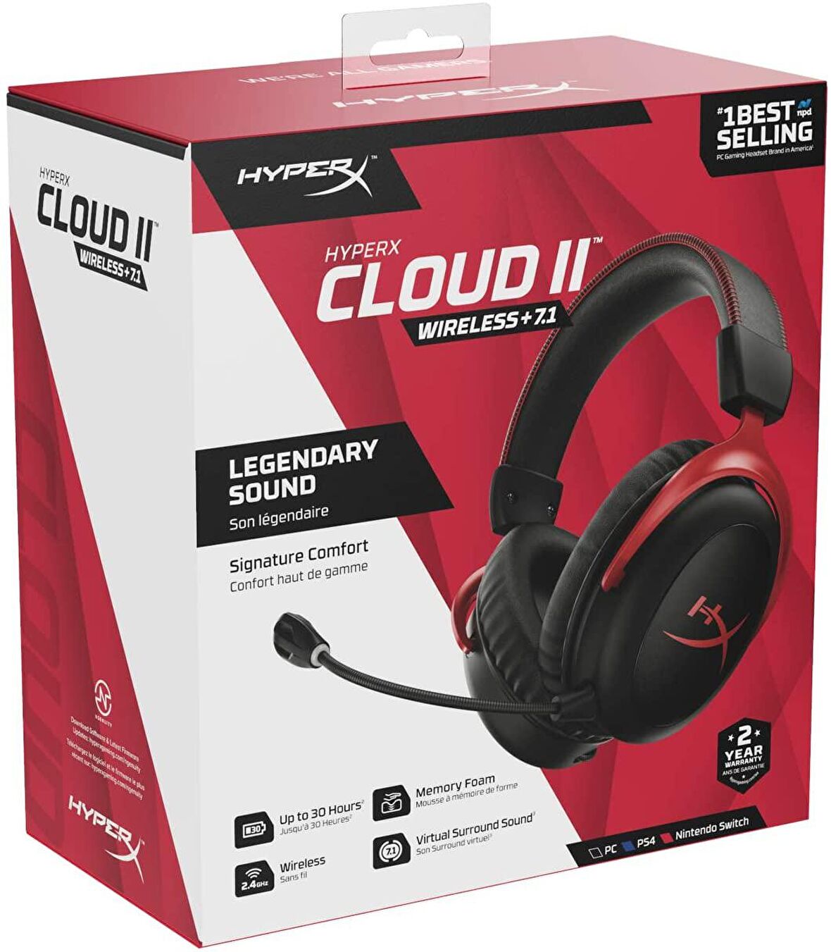Kingston Cloud II Mikrofonlu Stereo Gürültü Önleyicili Oyuncu Kulak Üstü Kablosuz Kulaklık