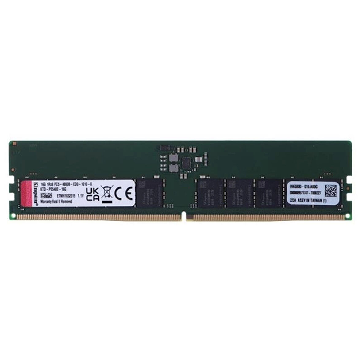 ONTECH - 16 Gb Kıngston Ddr54800mhz Dımm Cl40 1rx8 1.1v Ktd-pe548e-16g